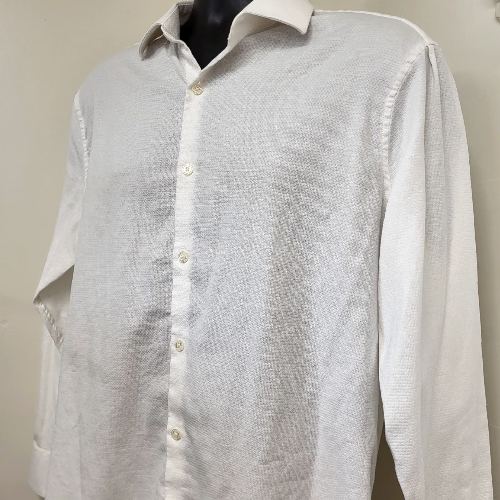 Perry Ellis Perry Ellis Portfolio Shirt Men’s XL/17 Long Sleeve White Slim Fit Button Down Mens Shirt Slim Fit White Button-Down Casual Business Size US XL / EU 56 / 4 - 2 Thumbnail