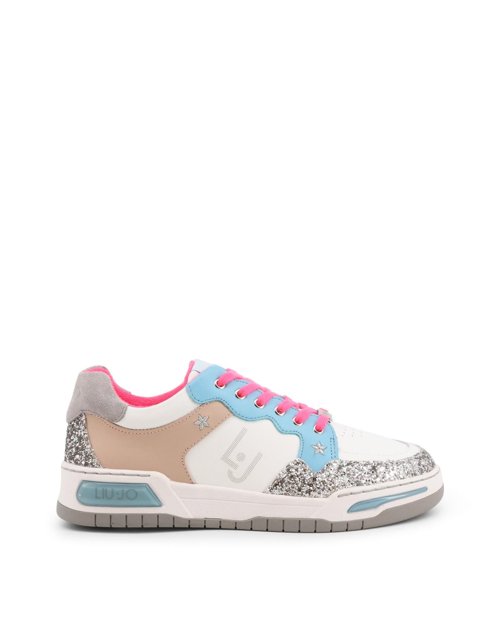 image of Liu Jo Glitter Sneakers With Metal Eyelets in White, Women's (Size 9)
