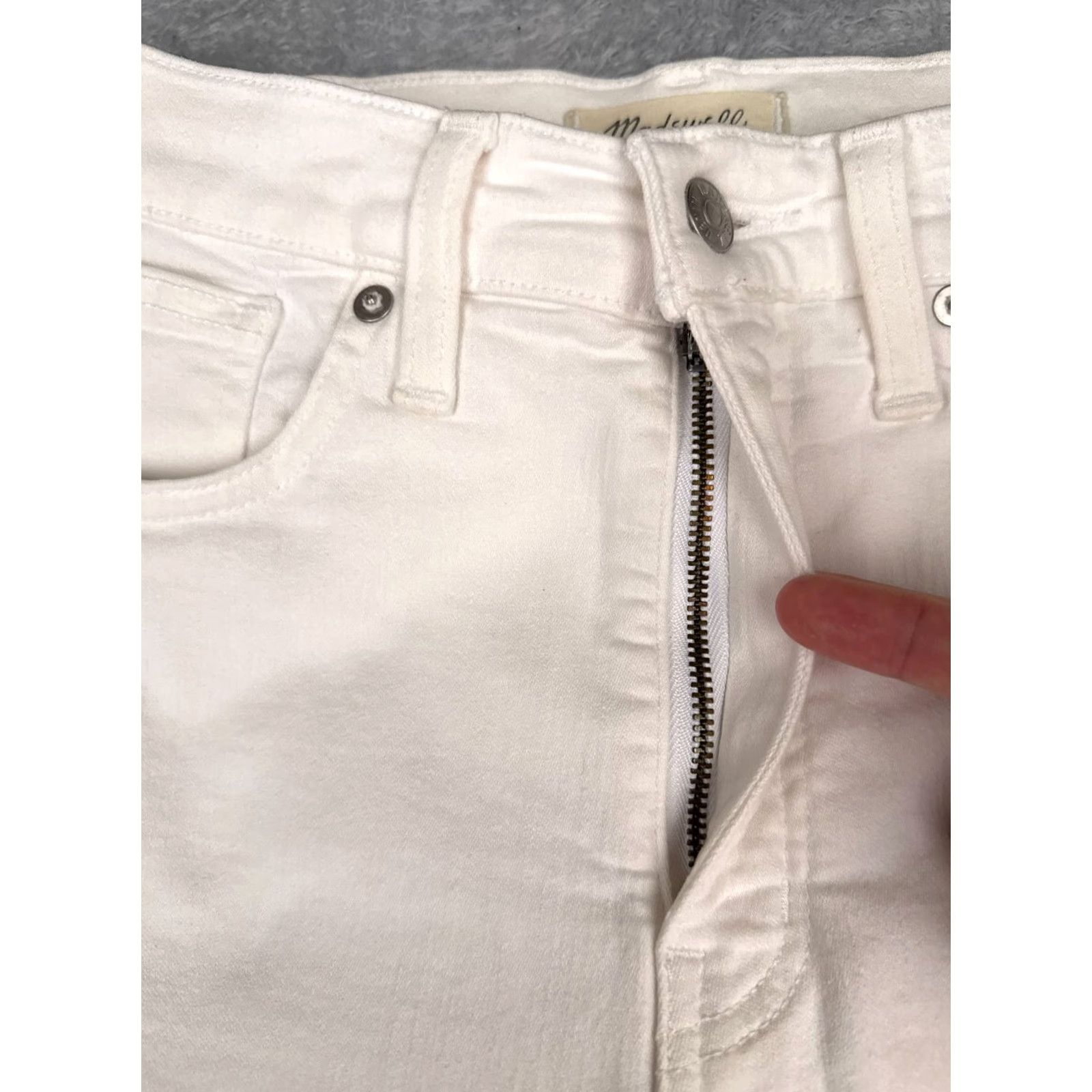 Madewell Madewell Jeans Women 27 White Distressed 9" High Riser Skinny Crop 27x26 Skinny Jeans | 5-Pocket Denim Casual Pants Womens Madewell Size 27" / US 4 / IT 40 - 5 Thumbnail