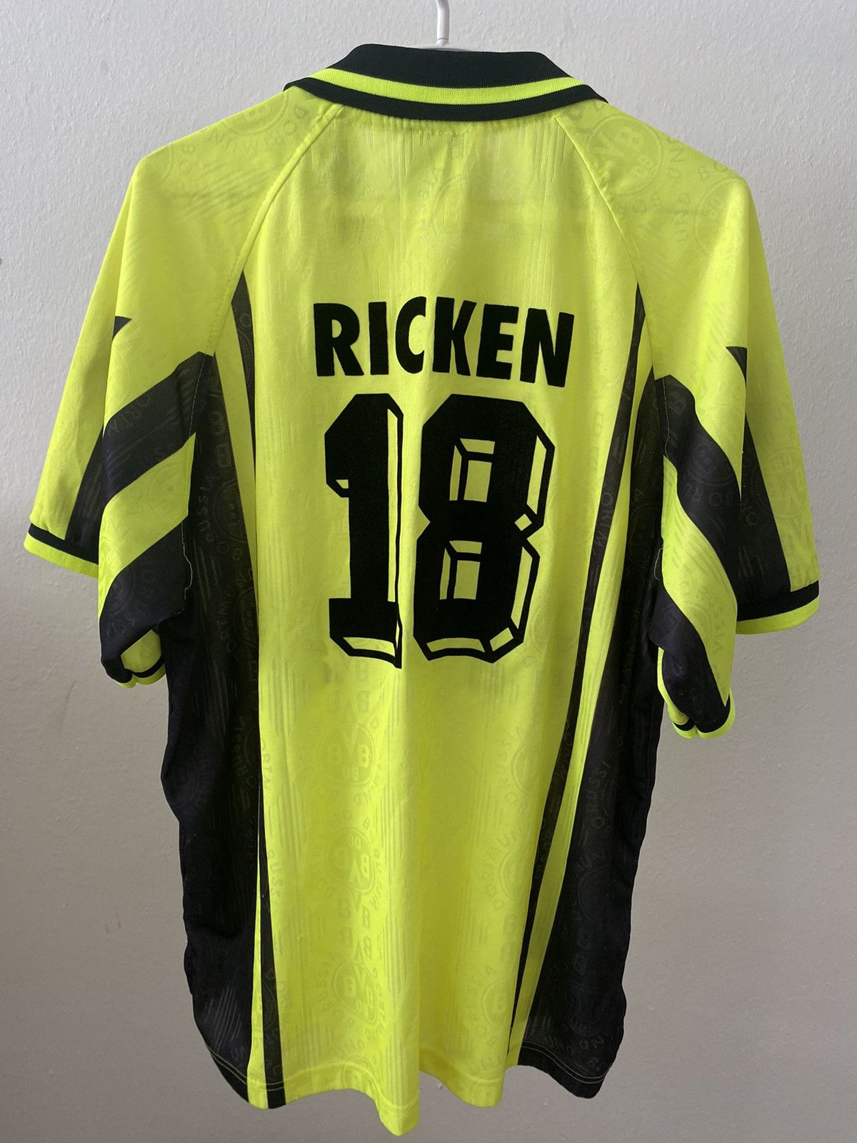 Nike × Vintage JERSEY BORUSSIA DORTMUND 1996-1997 #18 [Ricken] VINTAGE RARE Size US XL / EU 56 / 4 - 2 Thumbnail