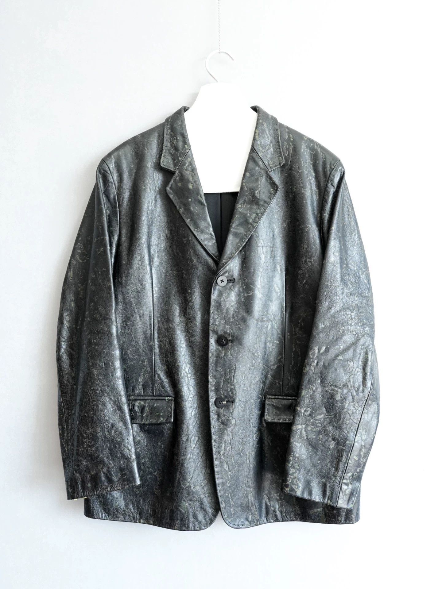 Yohji Yamamoto Yohji Yamamoto 00AW Aoyama Store Embossed Leather Jkt S2 Size US M / EU 48-50 / 2 - 1 Thumbnail