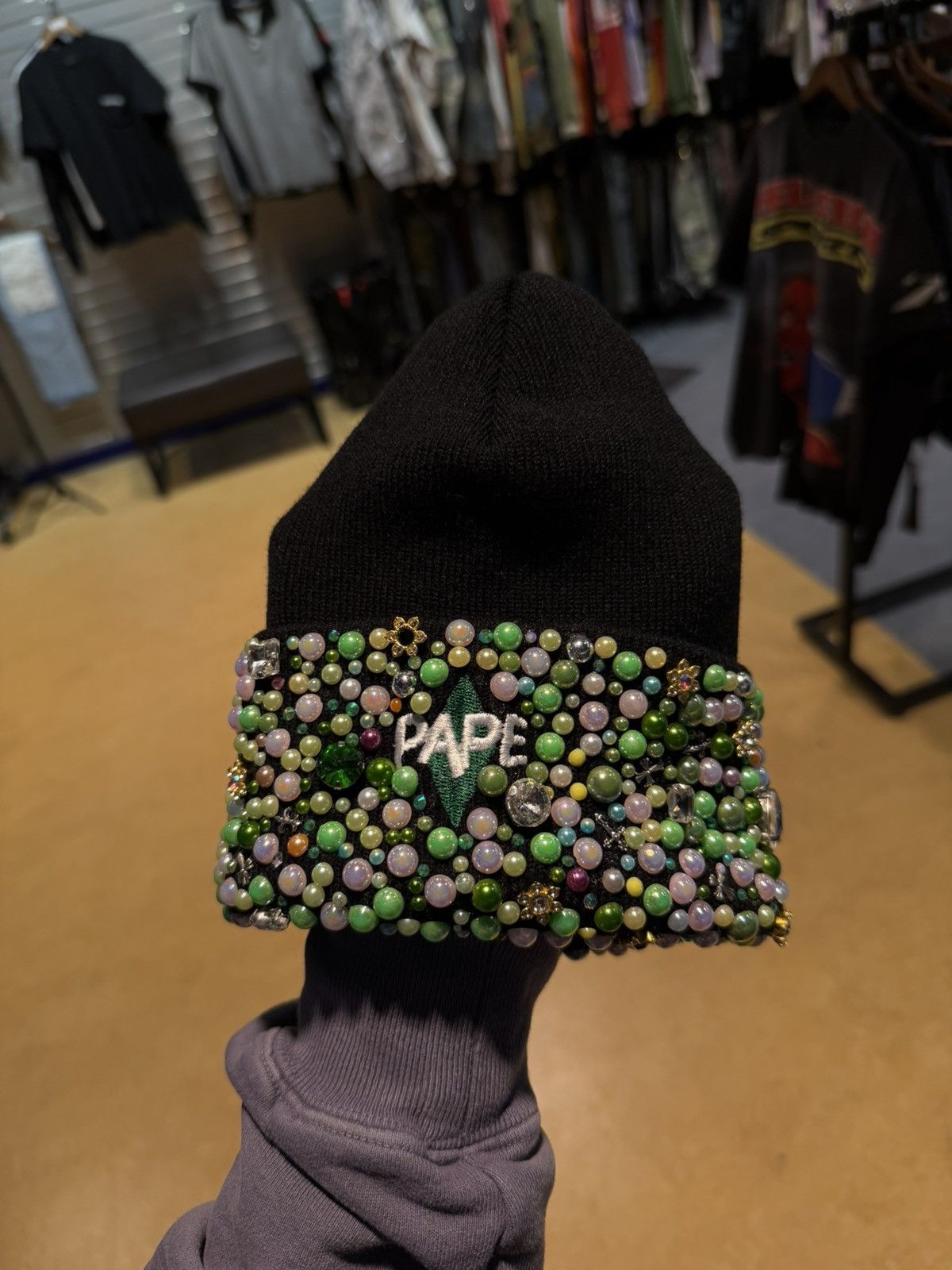 Other PAPE Stone Beanie Crystal Brand New Size ONE SIZE - 2 Thumbnail