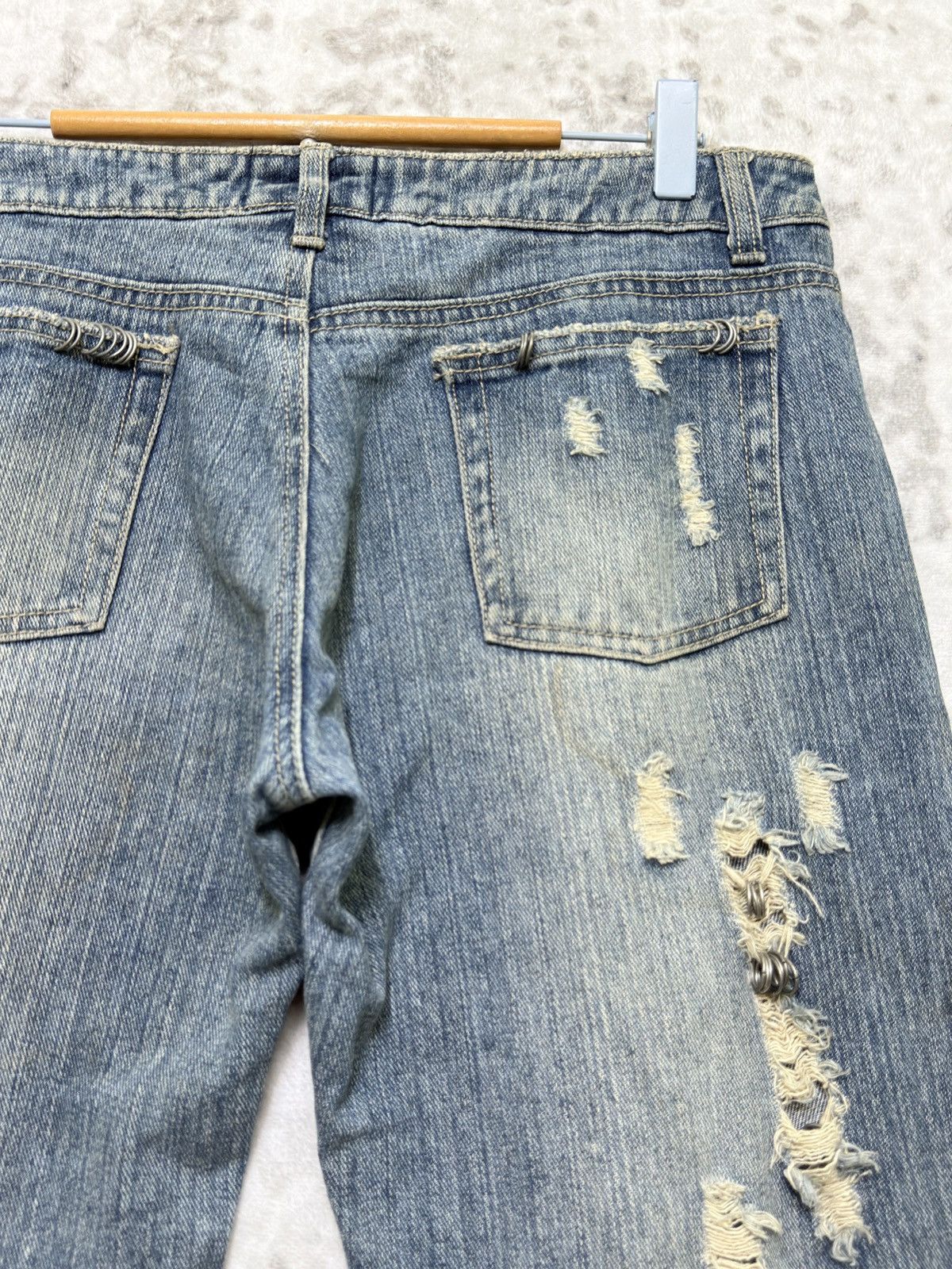 If Six Was Nine Hit Project Distressed Ring Hardware Light Wash Grunge Denim Size US 30 / EU 46 - 11 Thumbnail