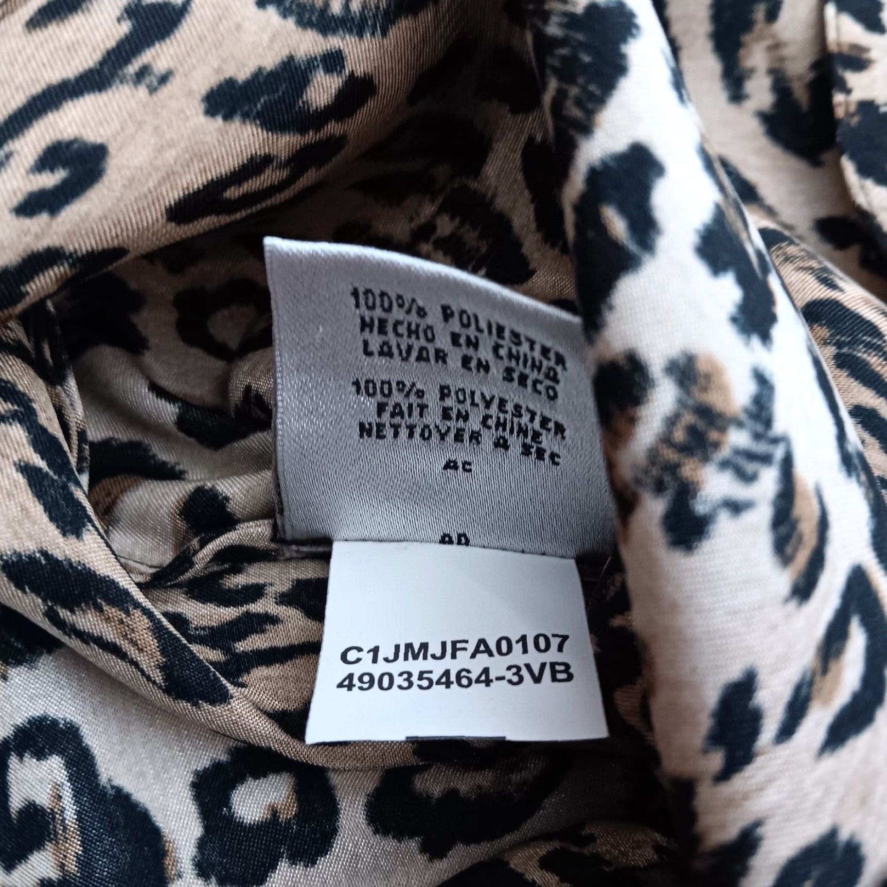 Kasper Kasper Blouse Long Sleeve Leopard Cat Print V-Neck Button Satin Polyester Casual Womens L Brown and Black Size L / US 10 / IT 46 - 6 Thumbnail