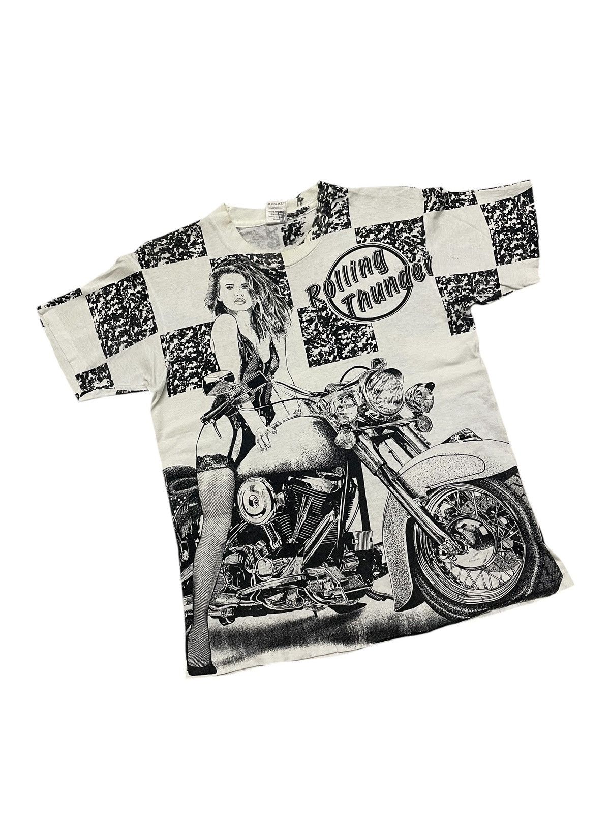 POP MAGAZINE × Vintage Vintage 90s Rolling Thunder Photo Tees T-shirt Size US L / EU 52-54 / 3 - 8 Thumbnail