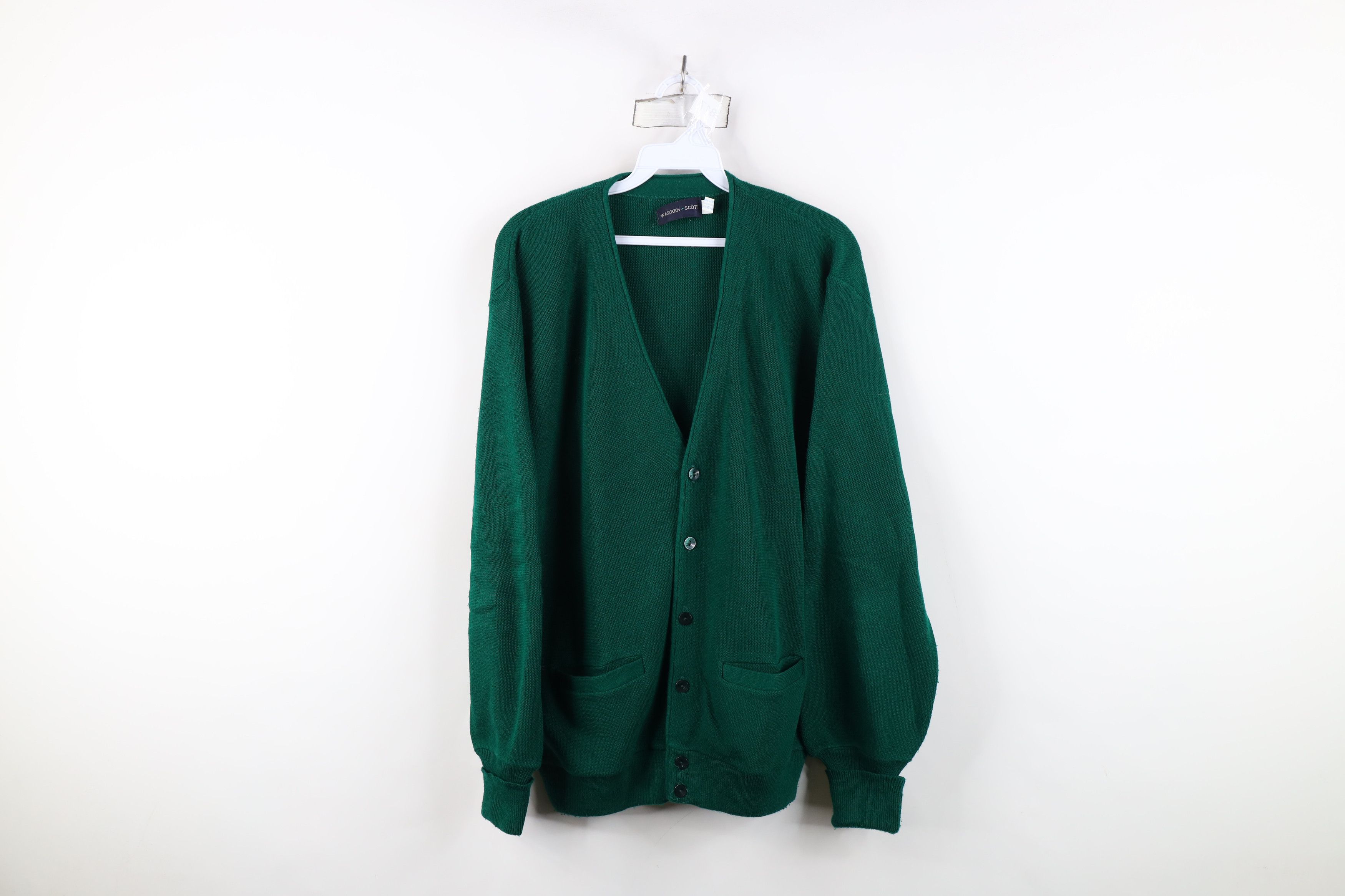 Vintage 70s Streetwear Cobain Cardigan Sweater Green USA