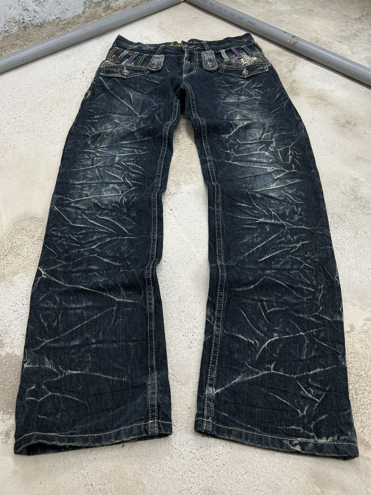 Japanese Brand Y2k Baggy Jeans Explosion Brand Clawn Marks Design Size US 30 / EU 46 - 1 Thumbnail