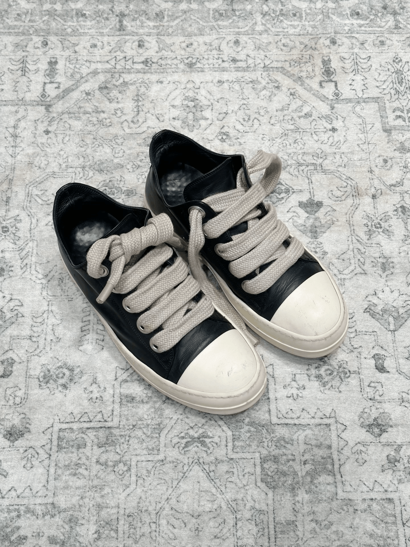 Rick Owens Rick Owens Leather Low-Top Thick Laces Size US 9 / EU 42 - 1 Thumbnail