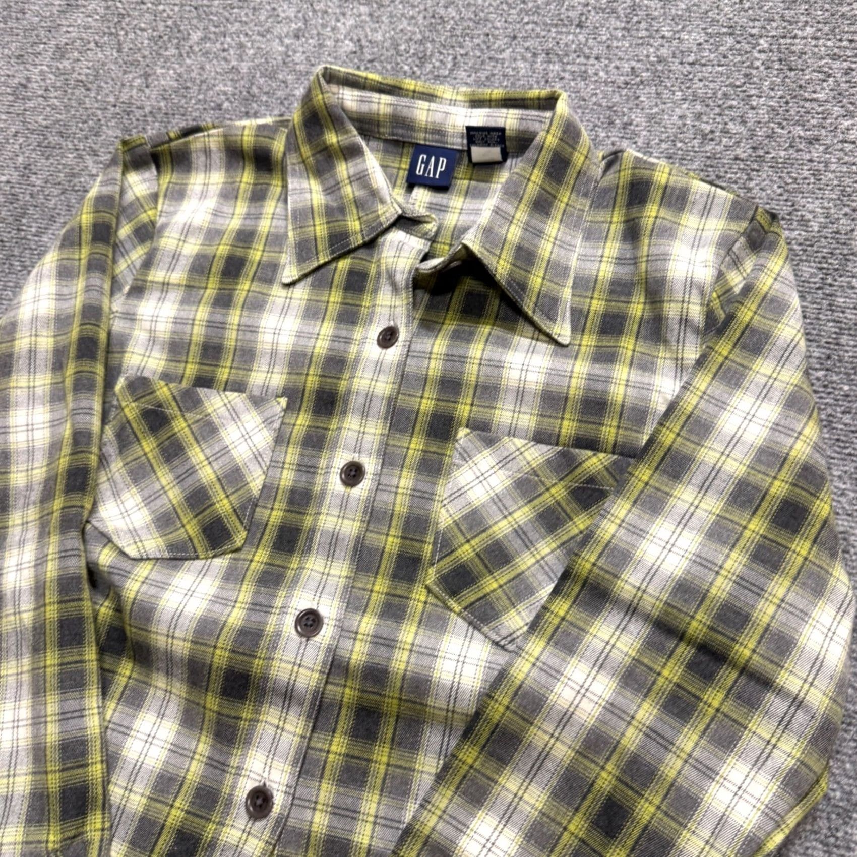 Gap VINTAGE Gap Plaid Flannel Shirt Womens M Long-sleeve Green Striped 90s Y2K Mens Womens Size M / US 6-8 / IT 42-44 - 2 Thumbnail