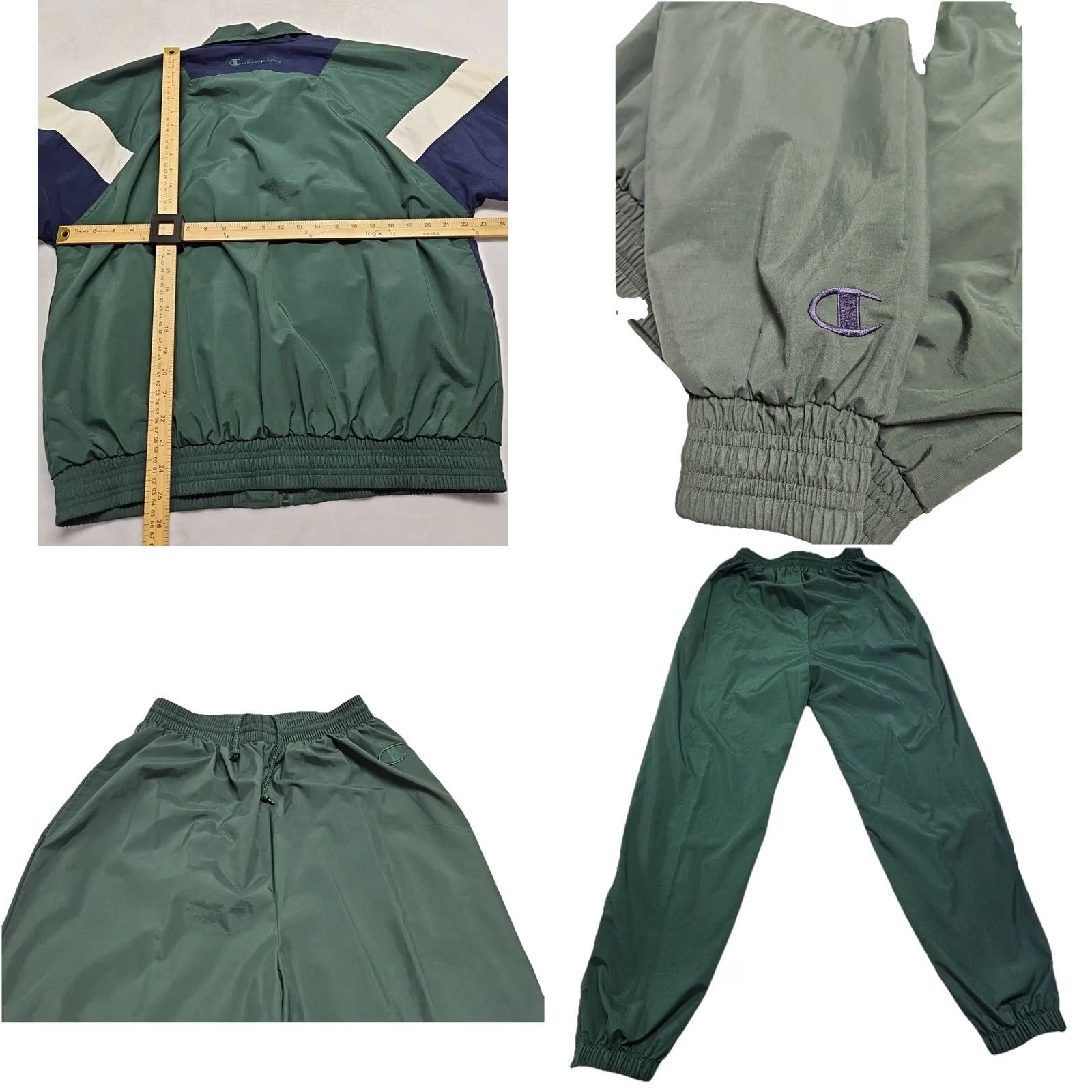 Champion VINTAGE Champion Baylor University Tracksuit Mens M Green Windbreaker Set Y2K Size US 31 - 9 Thumbnail