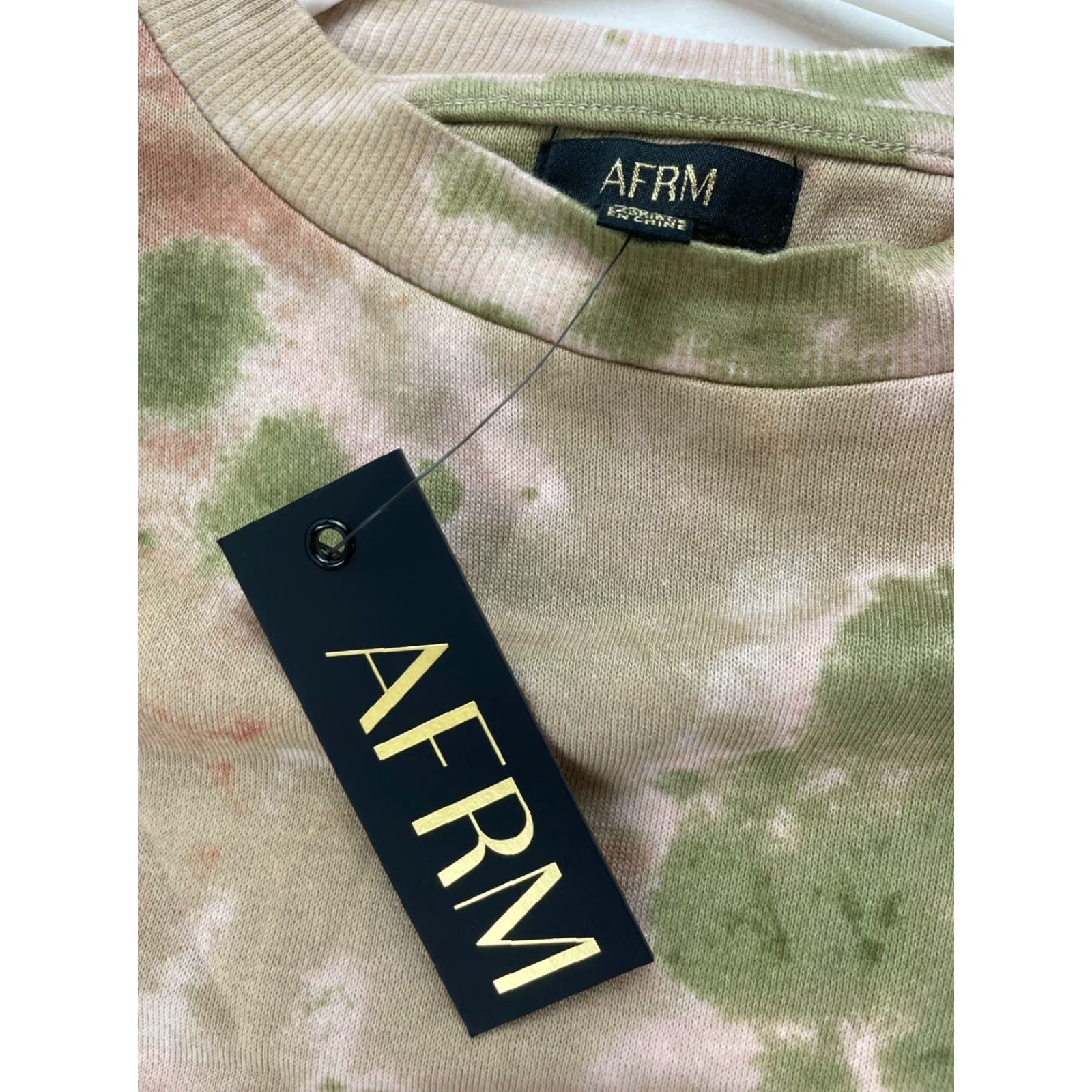 Vintage AFRM Sweatshirt Women’s XS Pink Green Tie Dye Crewneck Long Sleeve NWT Size XS / US 0-2 / IT 36-38 - 7 Thumbnail