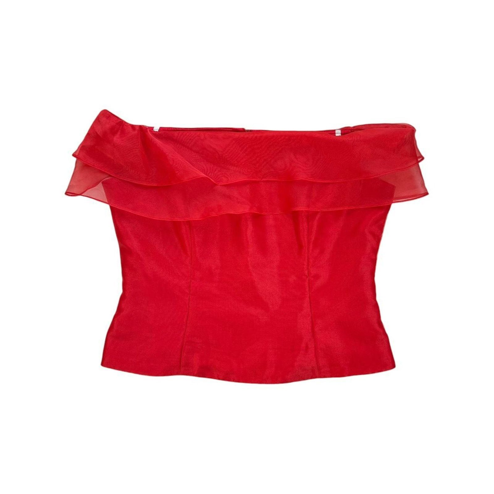 Other Ursula of Switzerland Red Off Shoulder Corset Style Top Size XL / US 12-14 / IT 48-50 - 1 Thumbnail