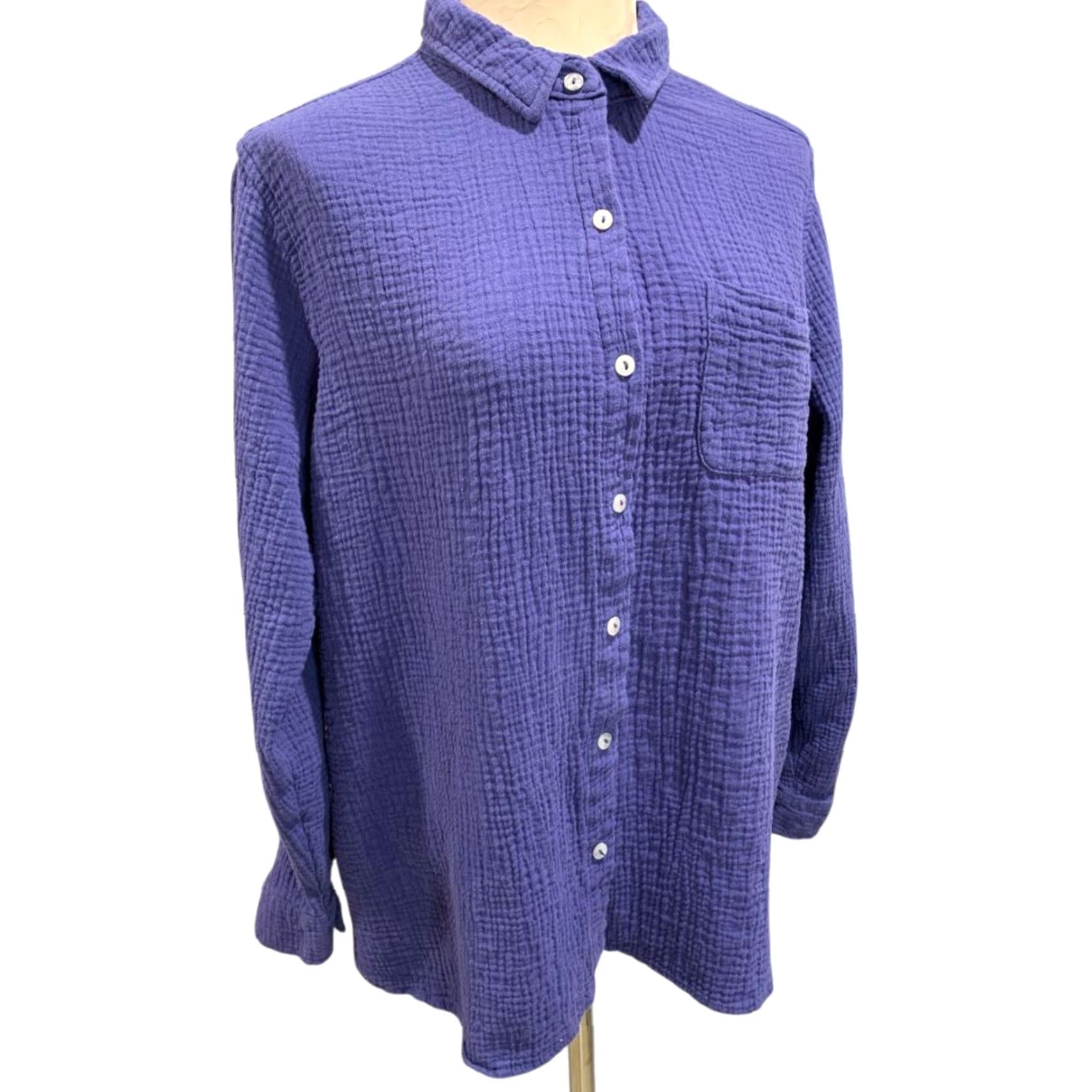 Jessica Simpson Jessica Simpson Button Up Shirt Purple Textured XL Womens Size XL / US 12-14 / IT 48-50 - 2 Thumbnail
