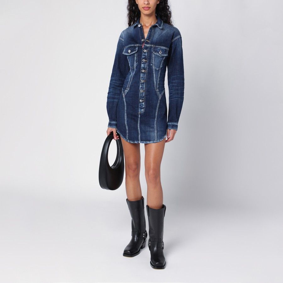 Dsquared2 o1d2blof0824 Denim Dress in Blue Size M / US 6-8 / IT 42-44 - 2 Thumbnail