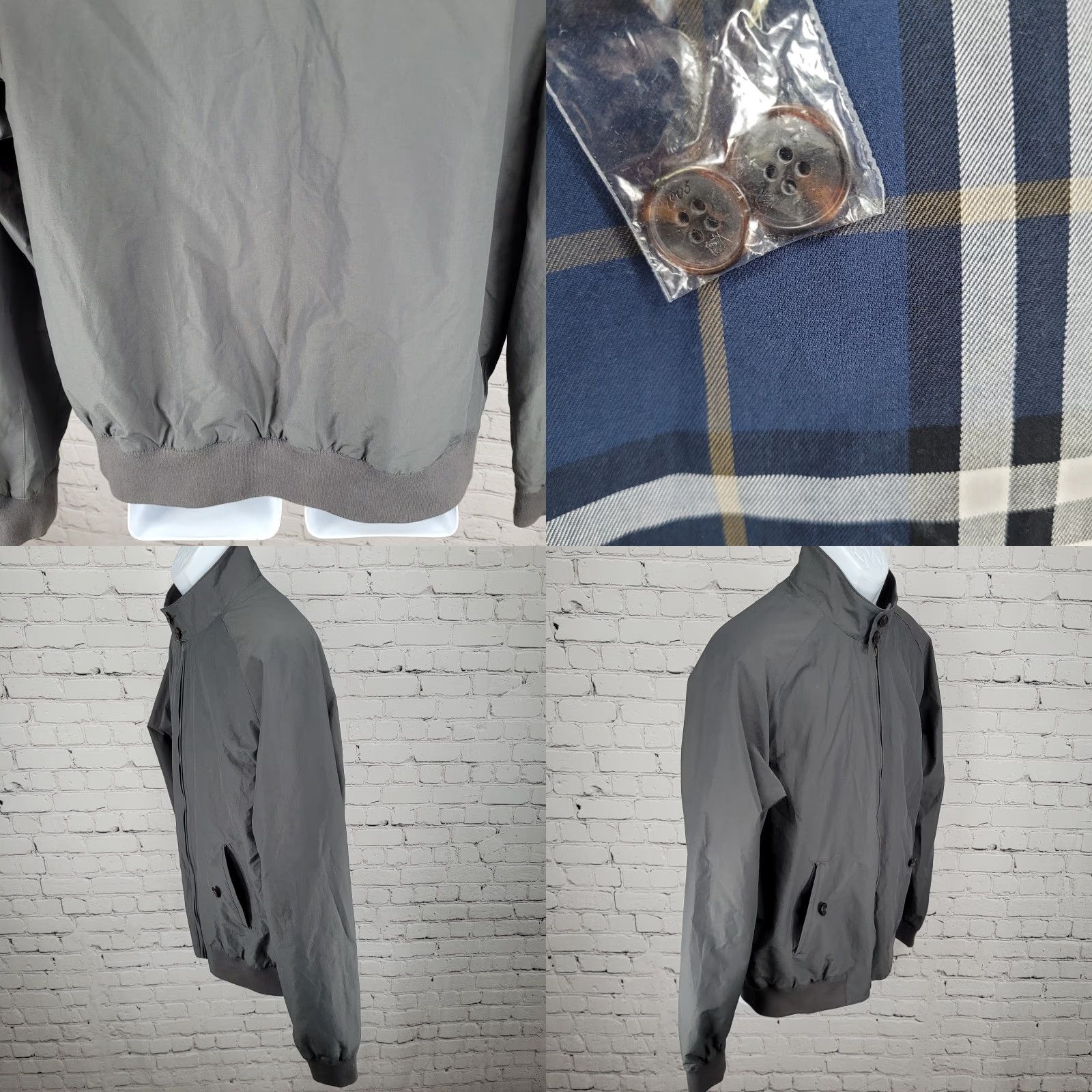 Jos. A. Bank Jos A Bank Grey Tailored Fit Lightweight Full Zip Bomber Jacket Large L Size US L / EU 52-54 / 3 - 9 Thumbnail