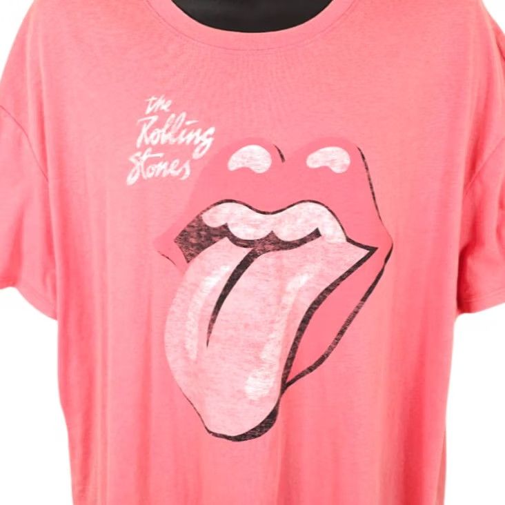 Pinko VINTAGE The Rolling Stones T Shirt Womens 3XL Pink Retro Rock And Roll Band Tee Size XXL / US 16-18 / IT 52-54 - 2 Thumbnail