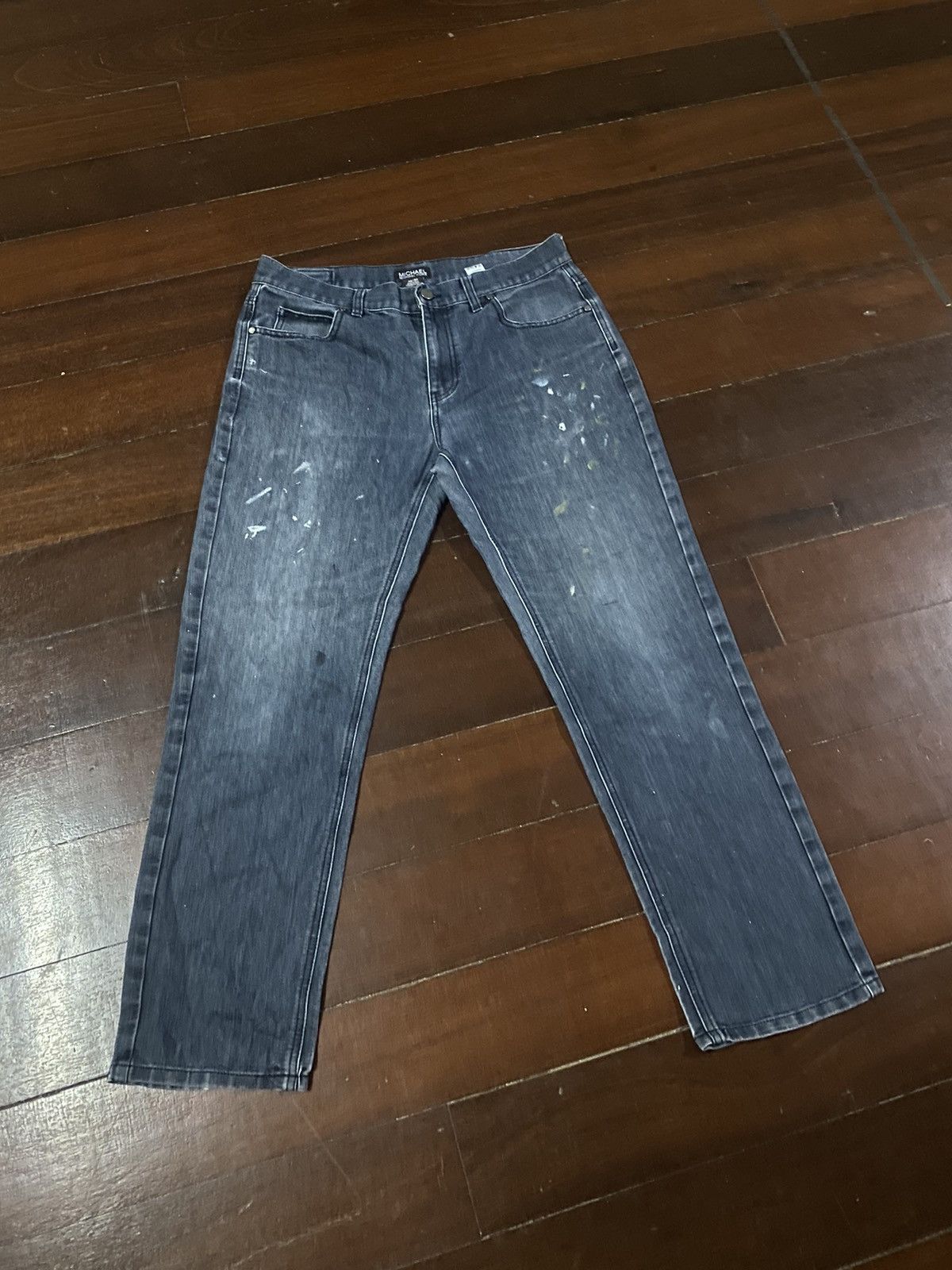 image of Avant Garde Amazing Fire Michael Kors Splatted Colour Faded Jeans in Blue, Men's (Size 35)