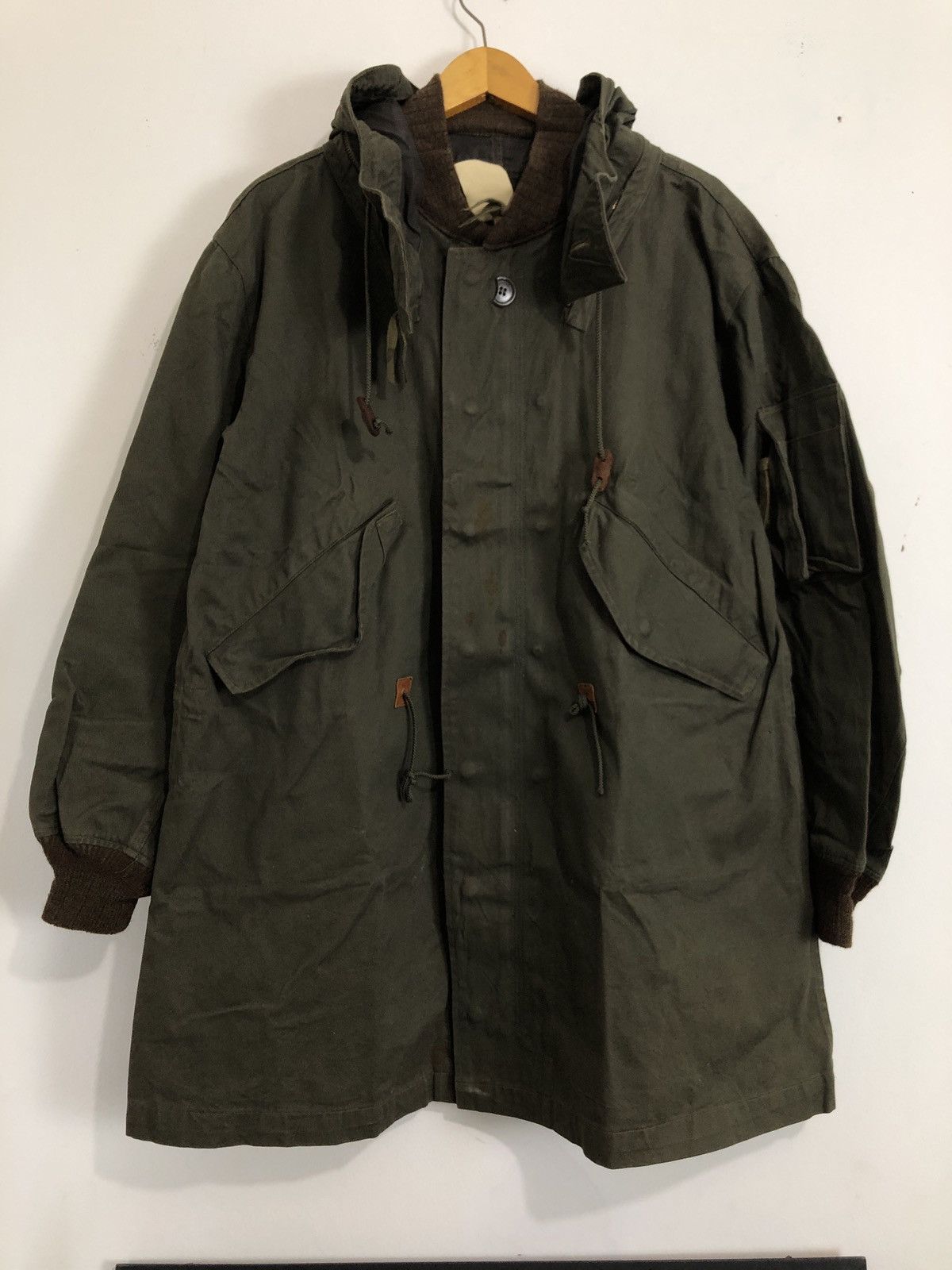 image of Buzz Ricksons x Vintage Buzz Rickson United Carr Parka Wet Weather Jacket in Green (Size Small)