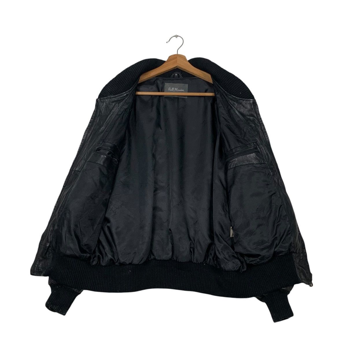 Japanese Brand BELL MAXIM Ships Big Logo Leather Bomber Jacket #2247-C99 Size US M / EU 48-50 / 2 - 11 Thumbnail