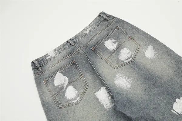 Japanese Brand Punk wash ink loose casual ripped jeans y2k Size US 32 / EU 48 - 5 Thumbnail