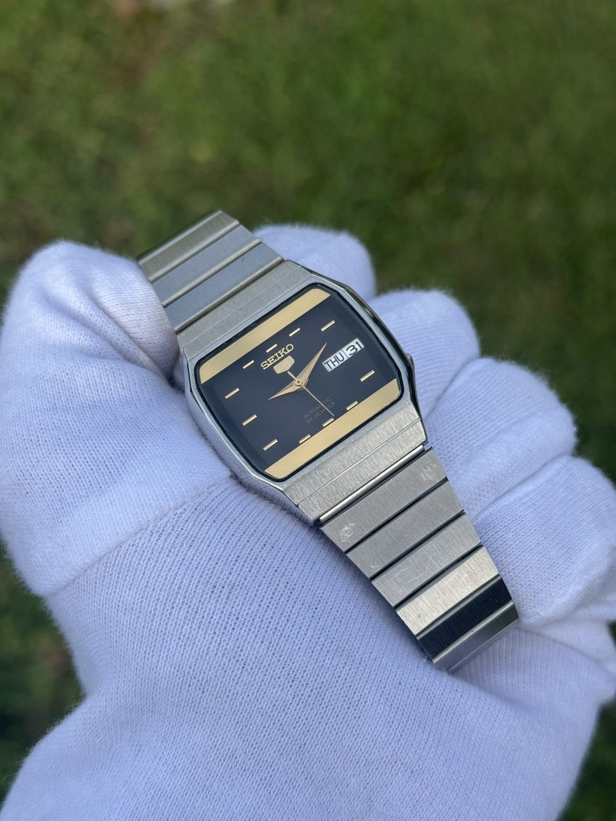Seiko Vintage Seiko 5 Automatic Watch: black Dial, Retro TV Case Size 36 - 14 Thumbnail