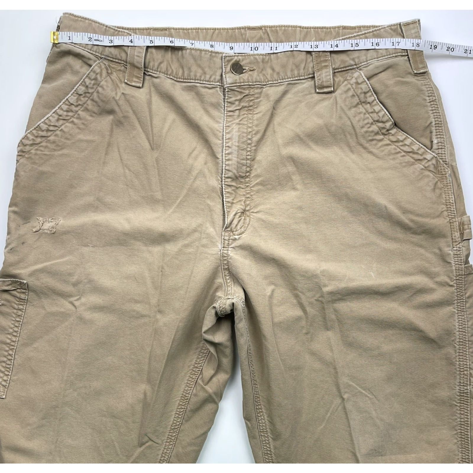 Carhartt VINTAGE Carhartt B151 DKH Canvas Carpenter Work Pants Mens 38 x 34 Straight Leg 5-Pocket Workwear Brown 100% Cotton DKH Size US 38 / EU 54 - 4 Thumbnail