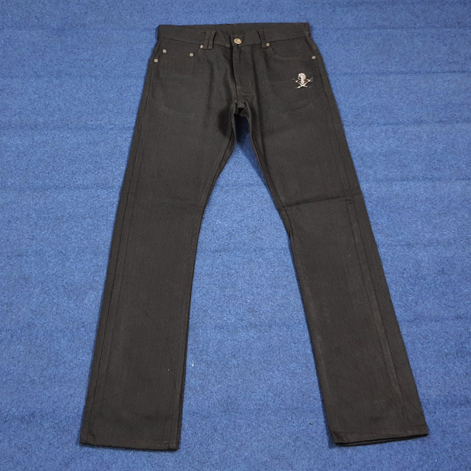 Japanese Brand Vintage Abordage Japan Skull Gothic Selvedge Pants C280N6 Size US 31 - 1 Thumbnail
