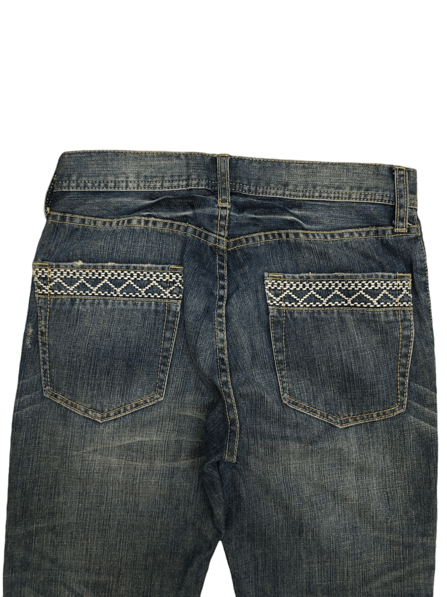 Morgan Homme Vintage Morgan Homme Japan sashiko Embroider Distress Jeans Size US 30 / EU 46 - 12 Thumbnail