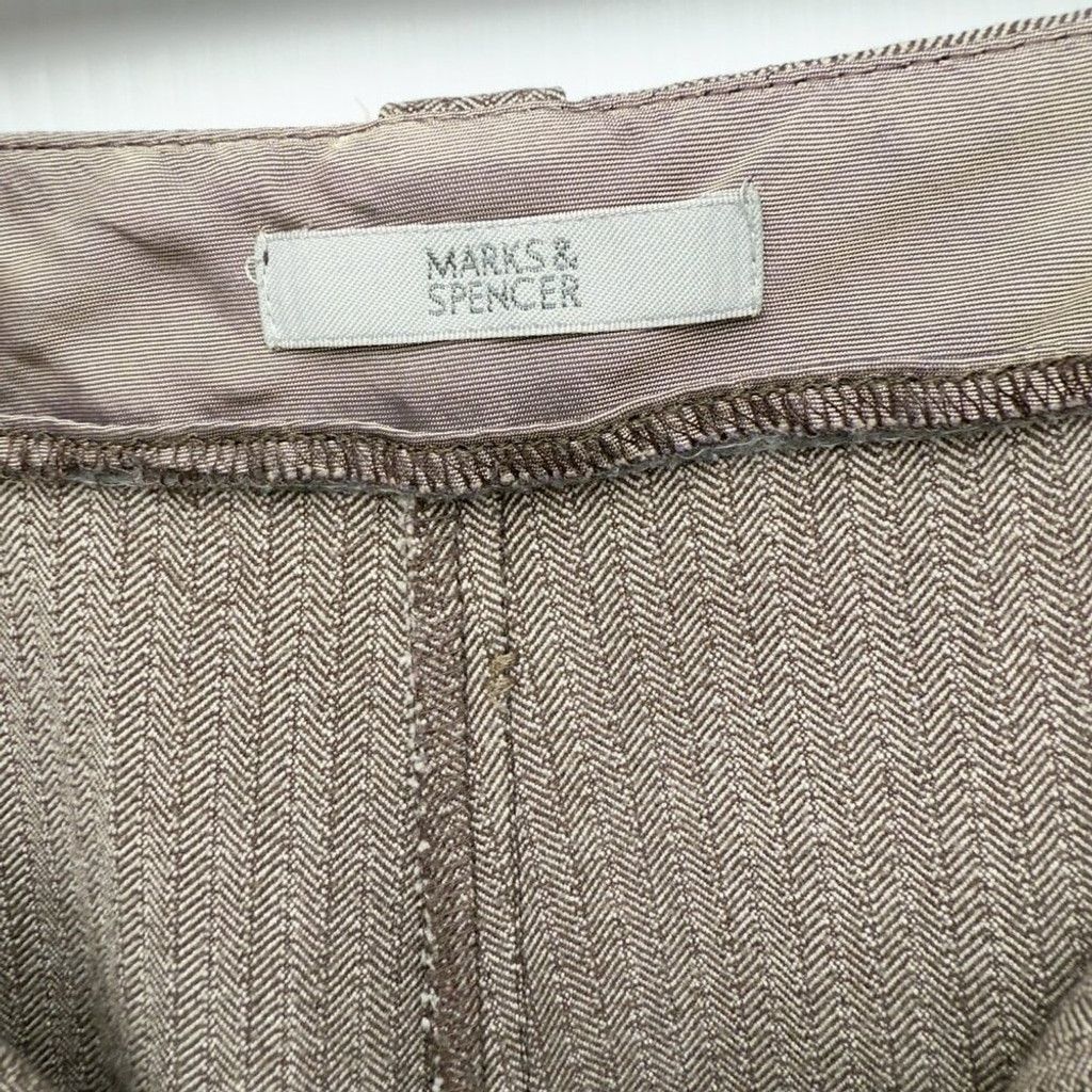 Marks & Spencer MARKS & SPENCER Bootcut Academia Beige Brown Trousers US 10 Size 32" / US 10 / IT 46 - 4 Thumbnail