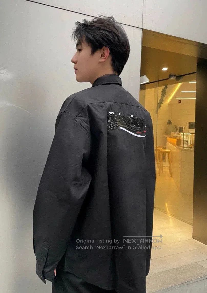 Balenciaga Balenciaga Black Tape Coke Wave Shirt Jacket. Size US S / EU 44-46 / 1 - 8 Thumbnail