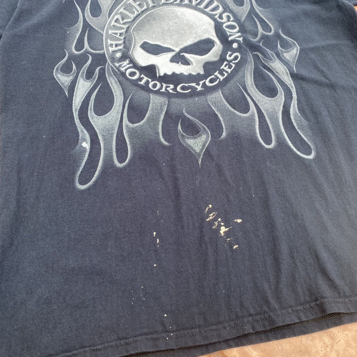 Harley Davidson Thrashed Faded Vintage Harley Davison ERD GRUNGE FLAME TEE Size US XL / EU 56 / 4 - 4 Thumbnail