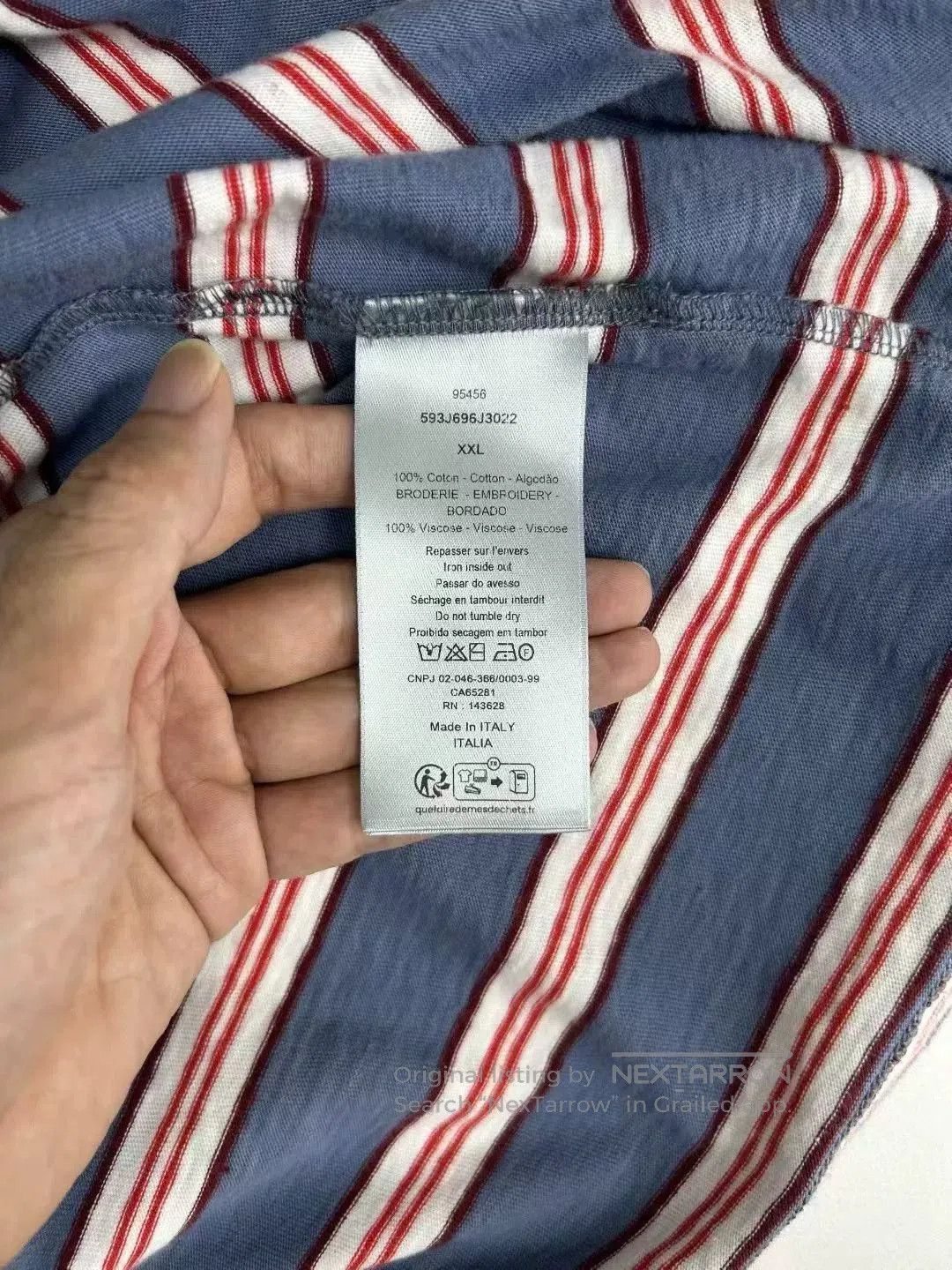 Dior Dior Purple Striped Short Sleeve T-Shirt. Size XXL / US 16-18 / IT 52-54 - 3 Thumbnail