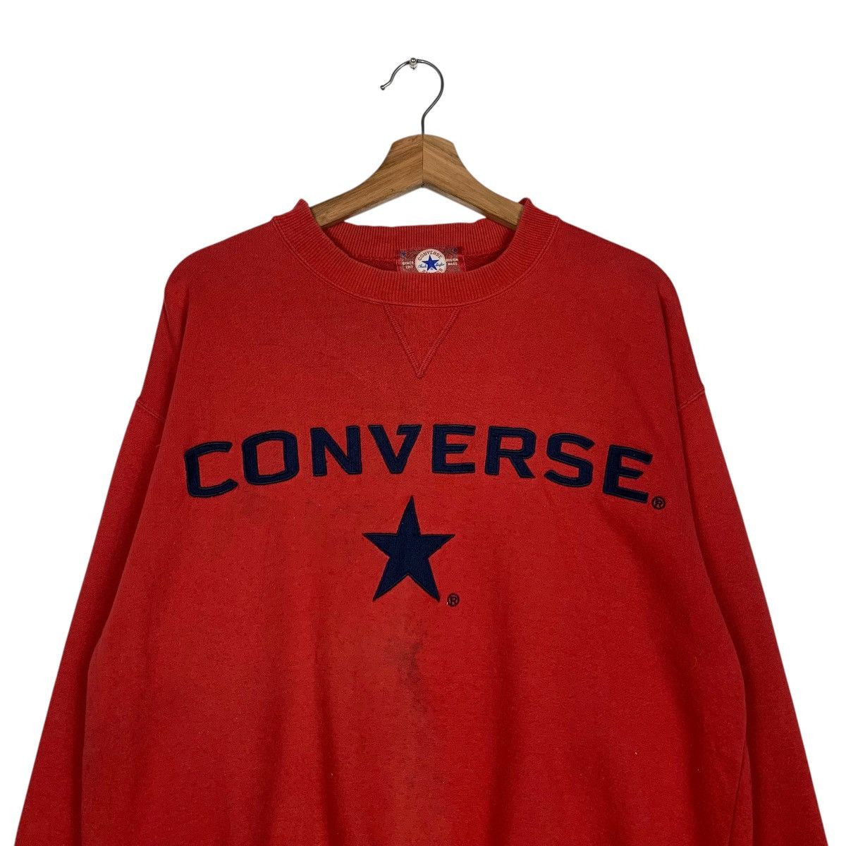 Converse CONVERSE Embroidery Big Logo Crewneck Sweatshirt #1969-C86 Size US L / EU 52-54 / 3 - 2 Thumbnail