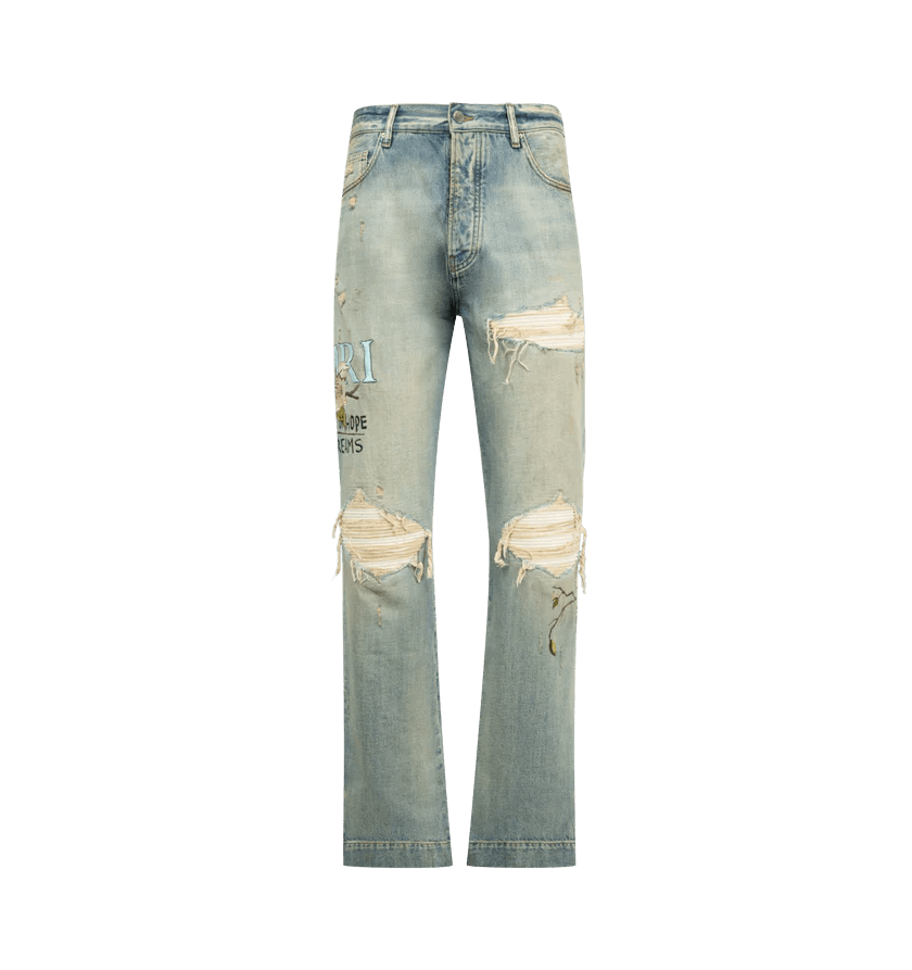Amiri o1h1sh10526 Chateau MX1 Straight Flare Jean Size US 38 / EU 54 - 1 Thumbnail