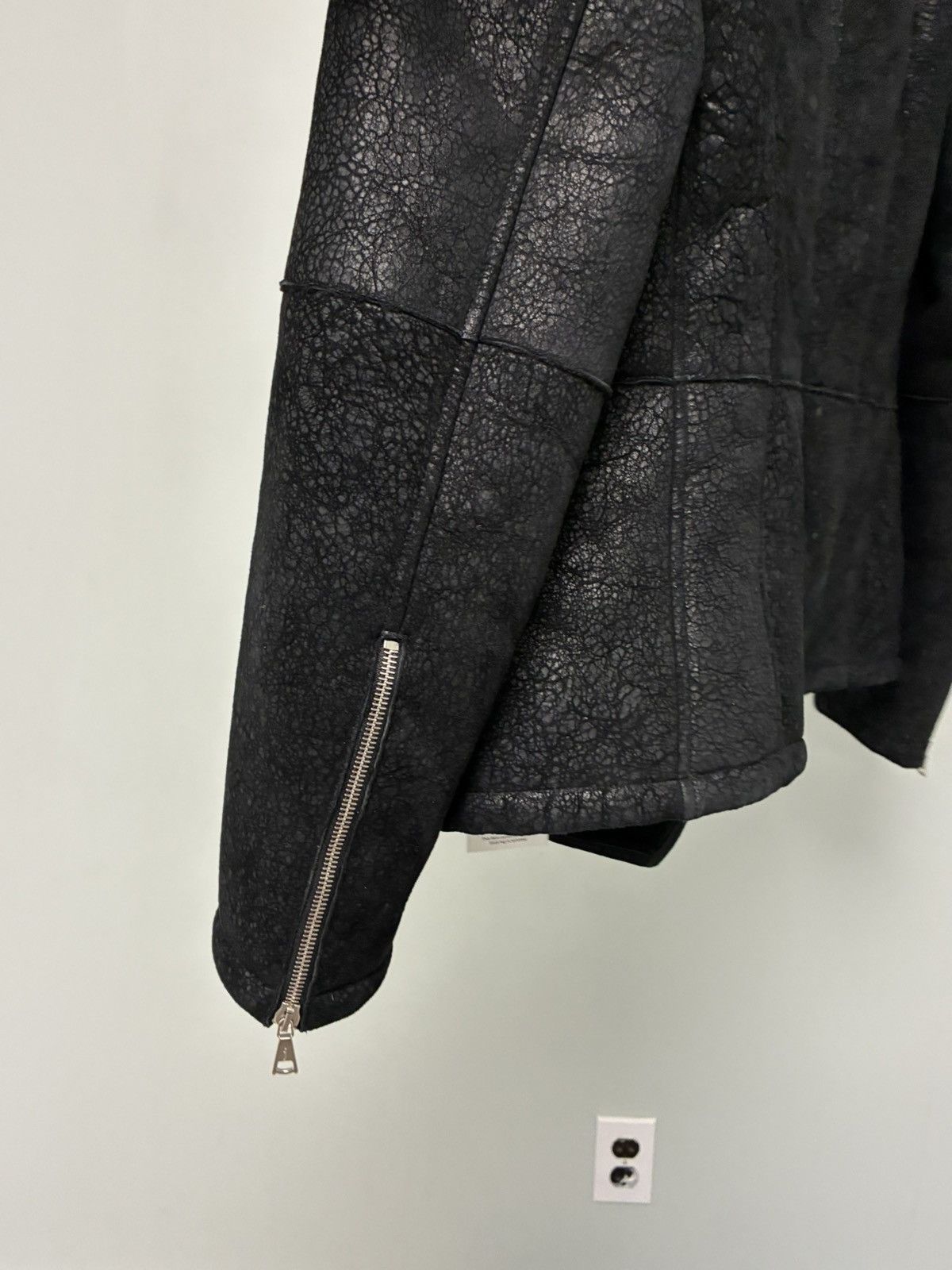 John Varvatos Asymmetrical Biker Shearling Jacket EU 50 USA 40 Size US M / EU 48-50 / 2 - 18 Thumbnail
