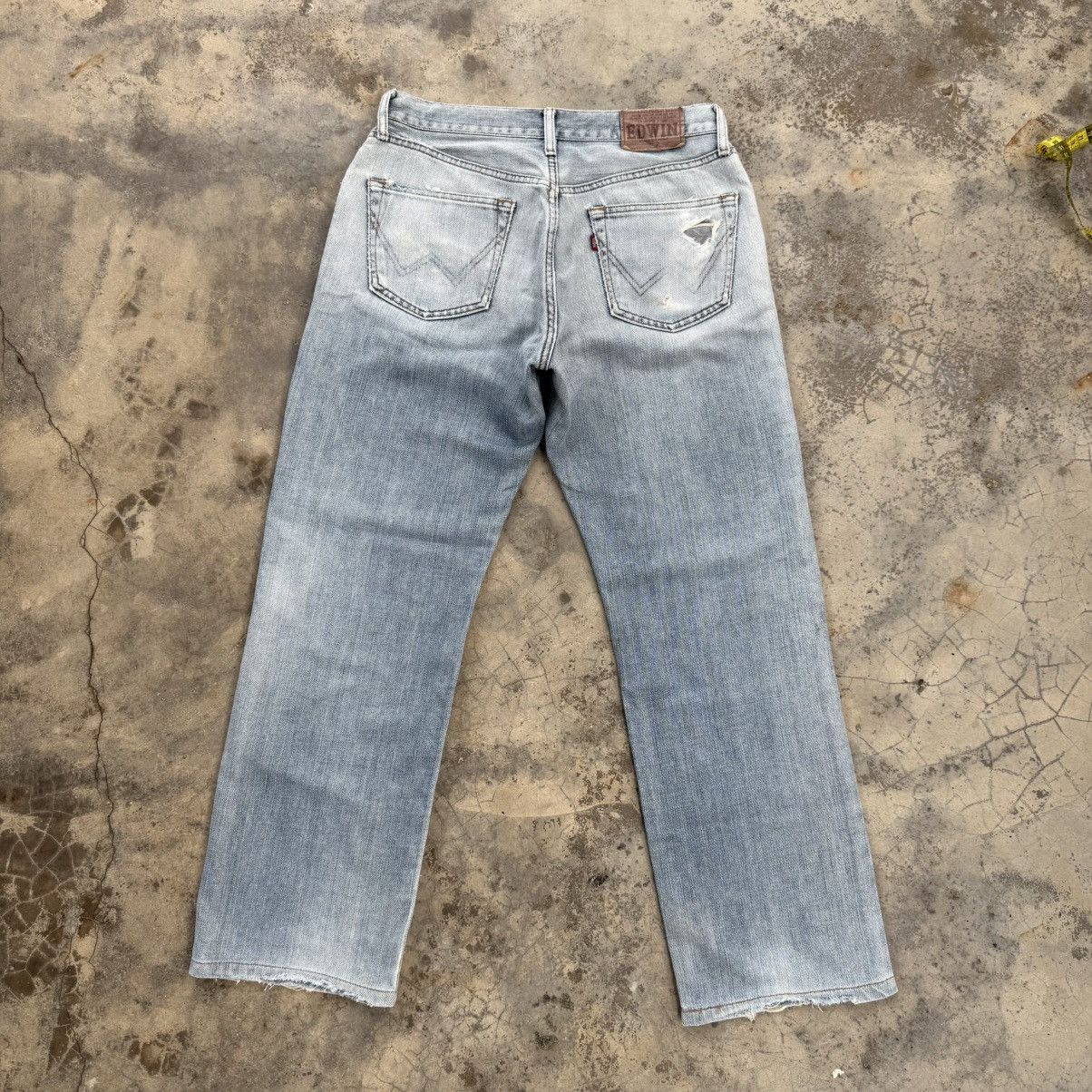 Edwin VINTAGE EDWIN FADED RIPPED JEANS DENIM PANTS Size US 31 - 7 Thumbnail