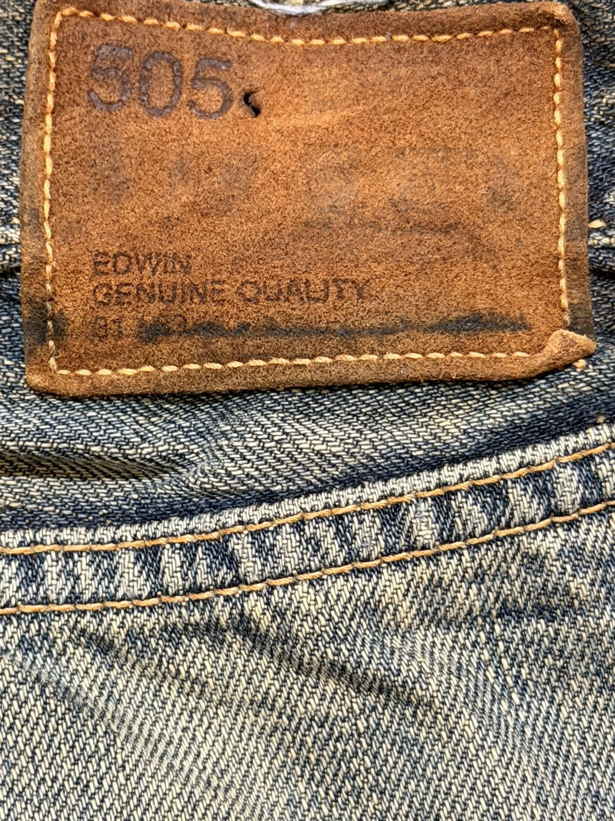Edwin Vintage Edwin 505 Selvedge Mud Wash Faded Distressed Style Size US 31 - 11 Thumbnail