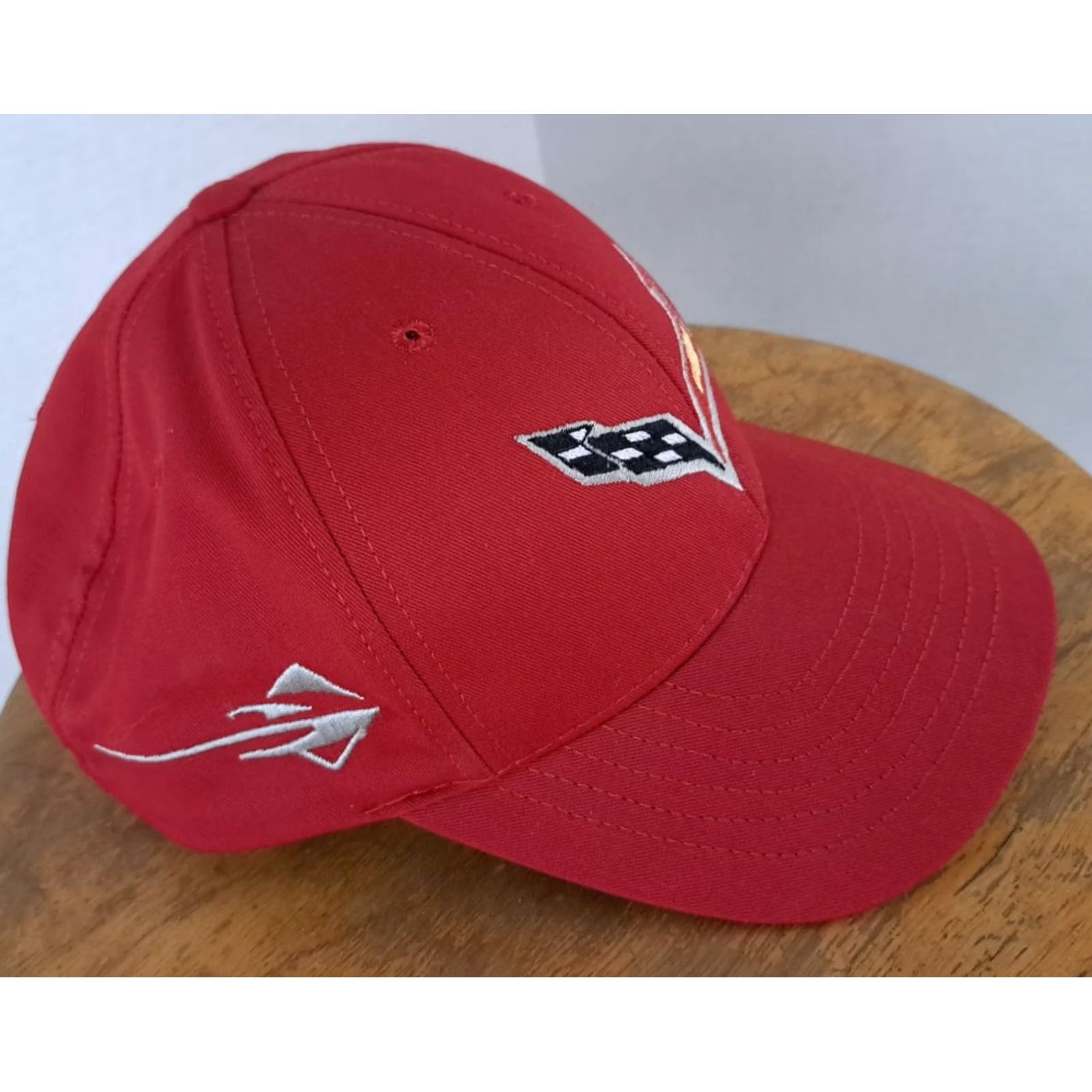 Vintage VINTAGE Chevrolet Corvette Stingray Hat USA Made Red Adult Baseball Cap 80s Cars Adjustable Size ONE SIZE - 4 Thumbnail