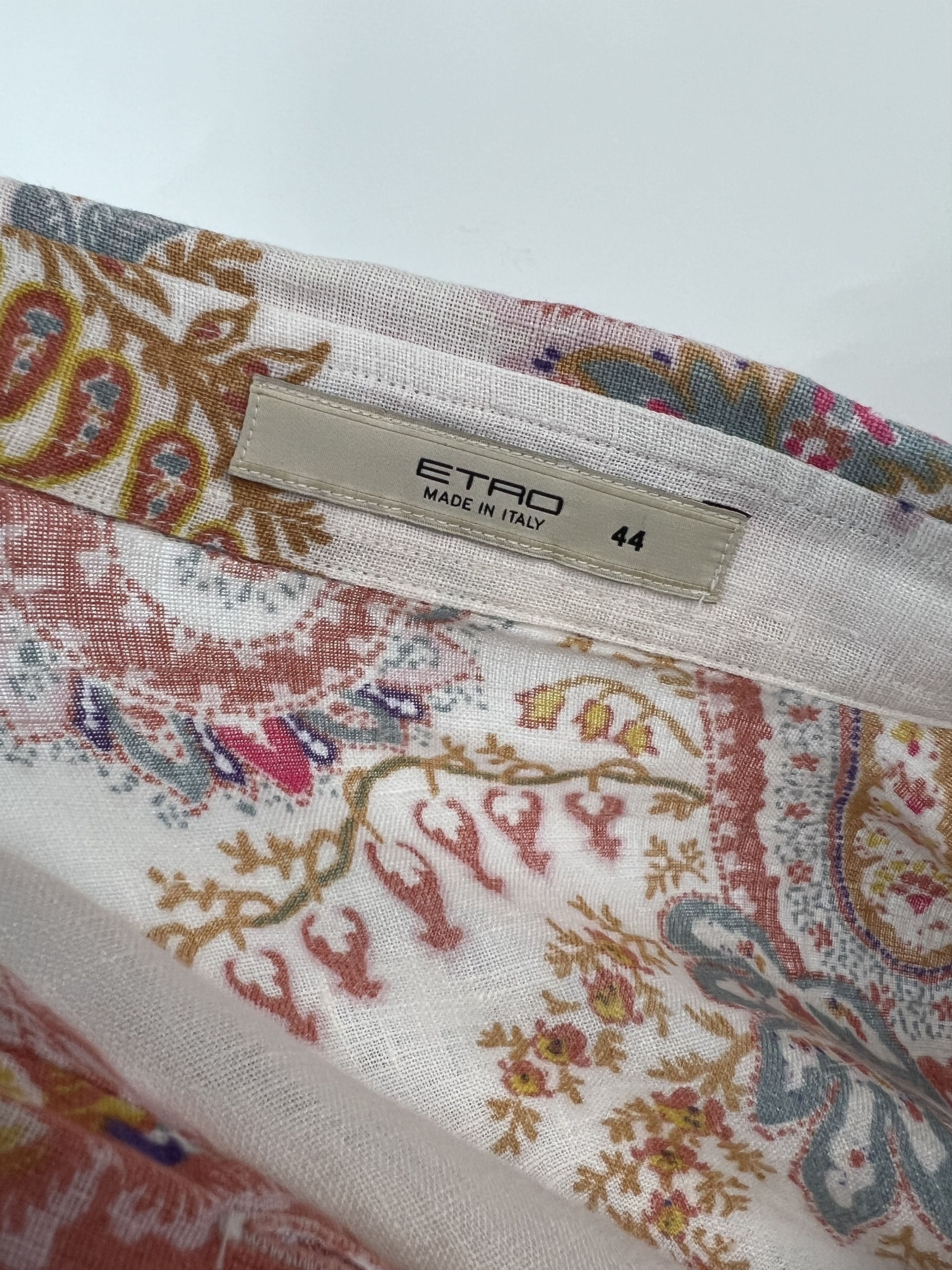 Etro Etro Women's Linen Paisley Long Sleeve Button Up Shirt Size M / US 6-8 / IT 42-44 - 16 Thumbnail