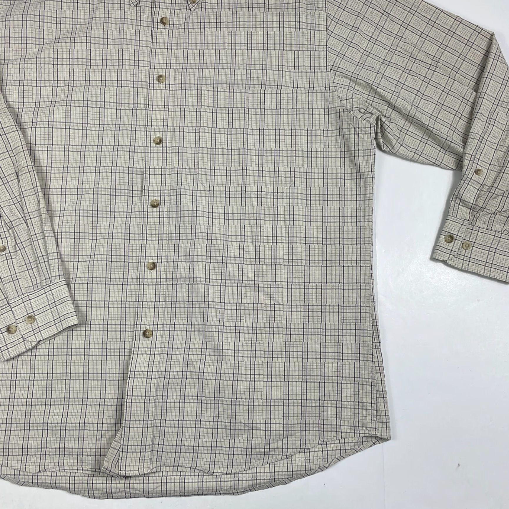 Pendleton VINTAGE Pendleton Broadway Cloth Shirt Mens Large Beige Plaid Long Sleeve Button-Down Collared Size US L / EU 52-54 / 3 - 4 Thumbnail