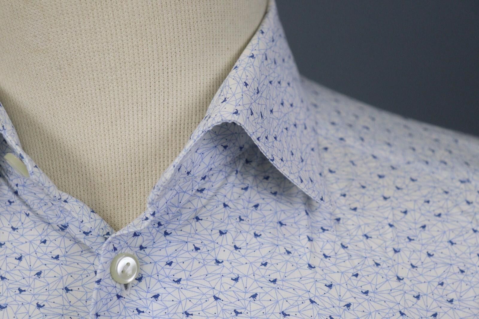 Eton Eton Slim Fit Geometric White Dress Shirt Size 39 / 15.5 Size US M / EU 48-50 / 2 - 7 Thumbnail