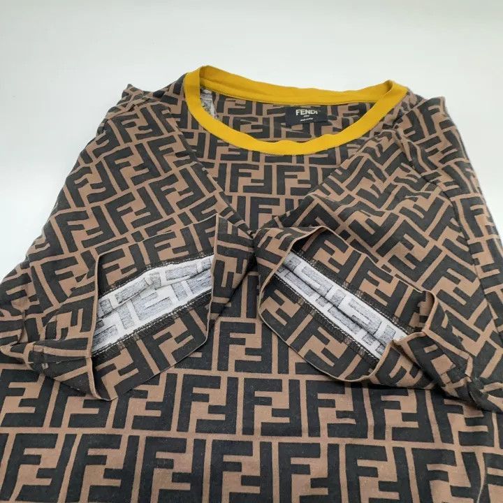 Fendi Fendi Brown Logo Print Short Sleeve T-Shirt -2507 Size US XS / EU 42 / 0 - 6 Thumbnail