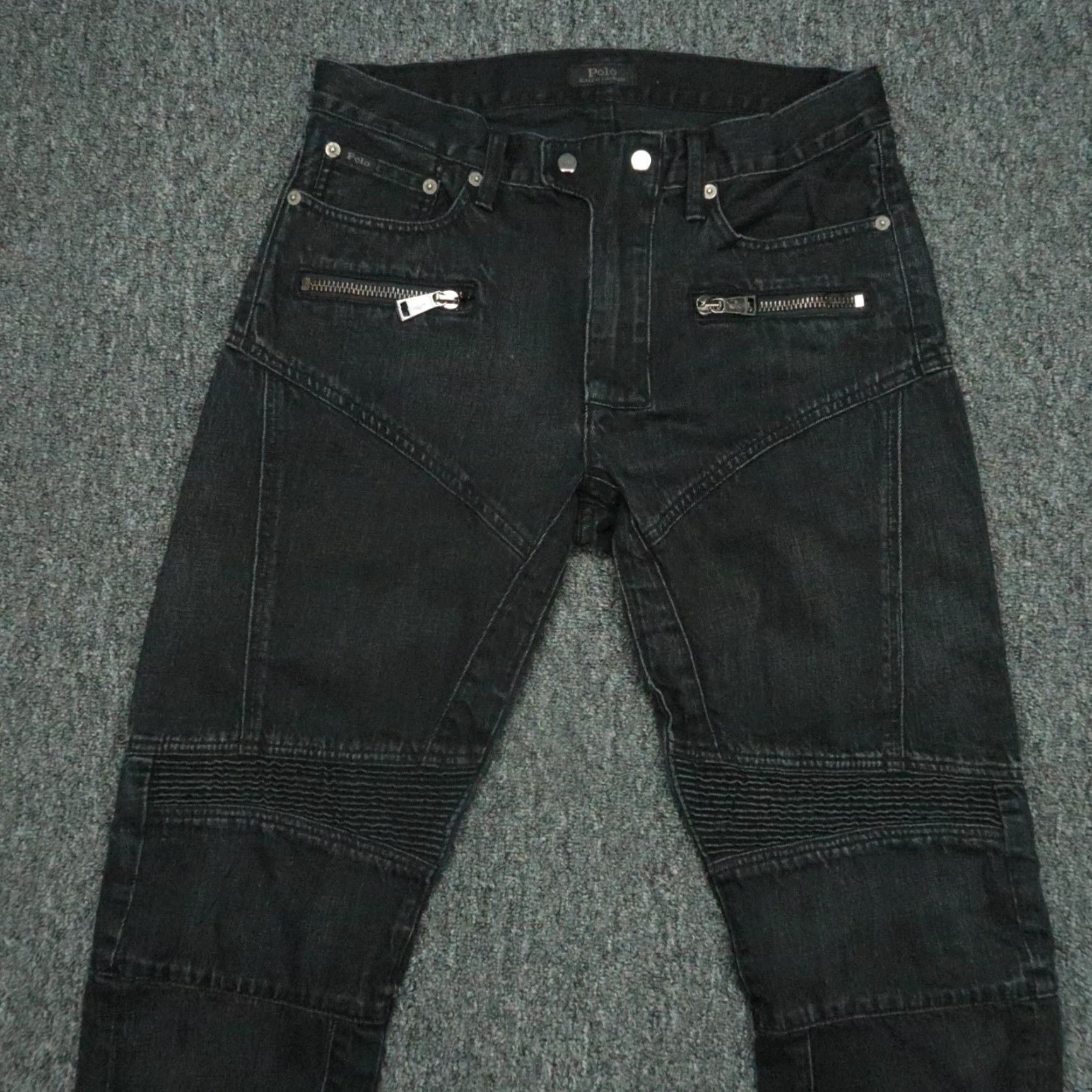 Polo Ralph Lauren Polo Ralph Lauren Women's Jeans 28 Black Moto Biker Ankle Zip 5-Pocket Size 28" / US 6 / IT 42 - 2 Thumbnail