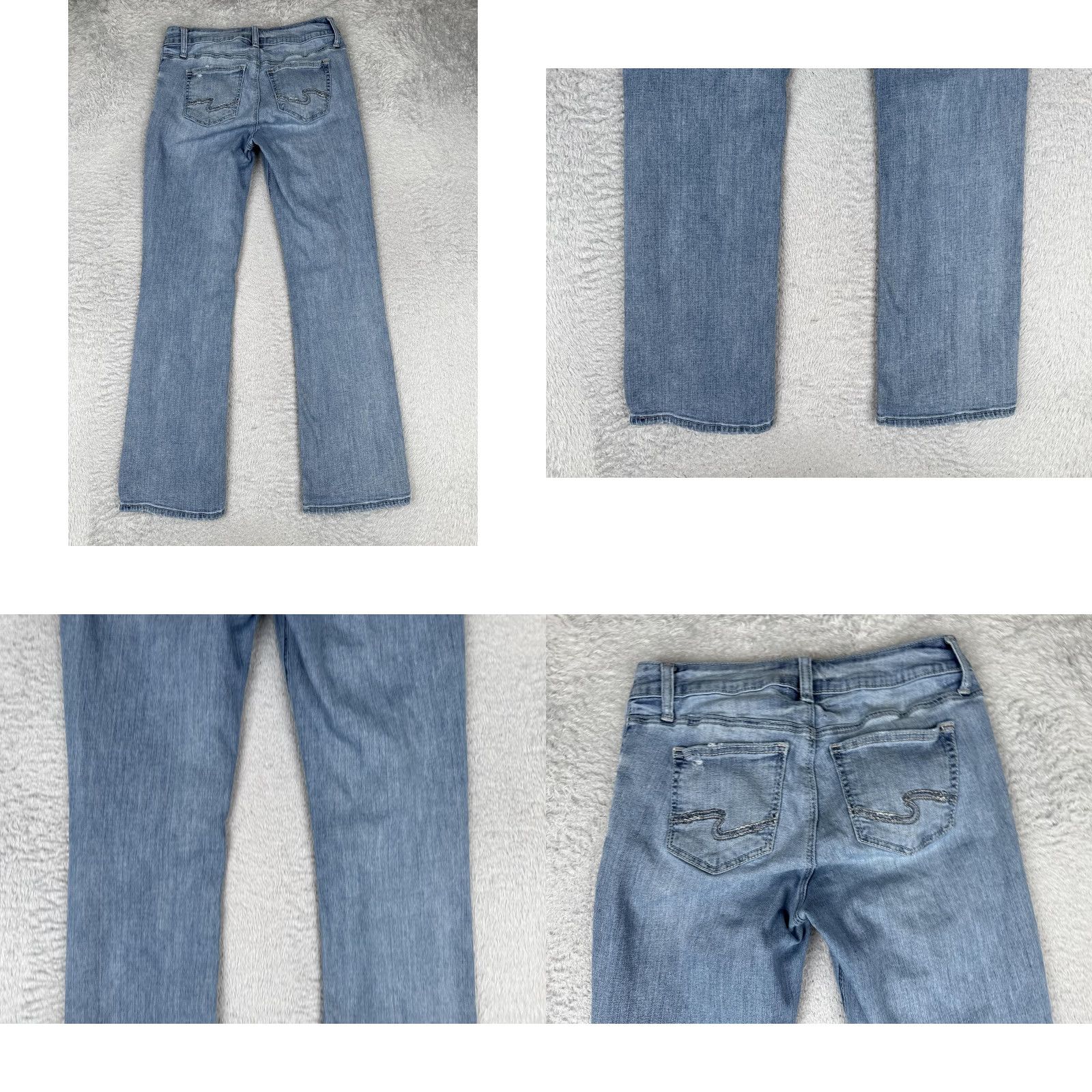 Silver Jeans Co. Silver Jeans Co Slim Boot Jeans Womens 29 Blue Light Wash Mid Rise Stretch 29x31 Size 29" - 10 Thumbnail