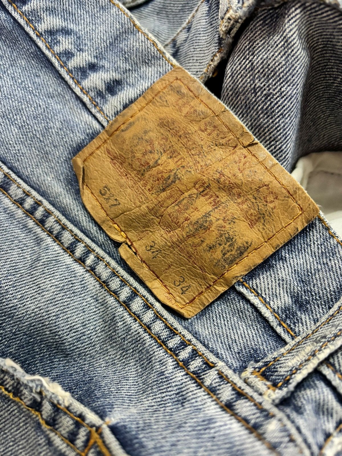 Levi's Vtg 80s Levis Rindem Lot 517 #359 Flared Distress Jeans Size US 33 - 12 Thumbnail