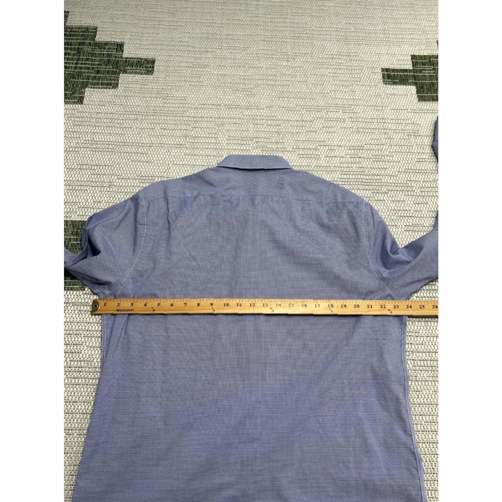 Suitsupply Suitsupply Traveller Dress Shirt Mens 17.5 Blue Check Cotton Button Up Formal Shirt Size 46R - 4 Thumbnail