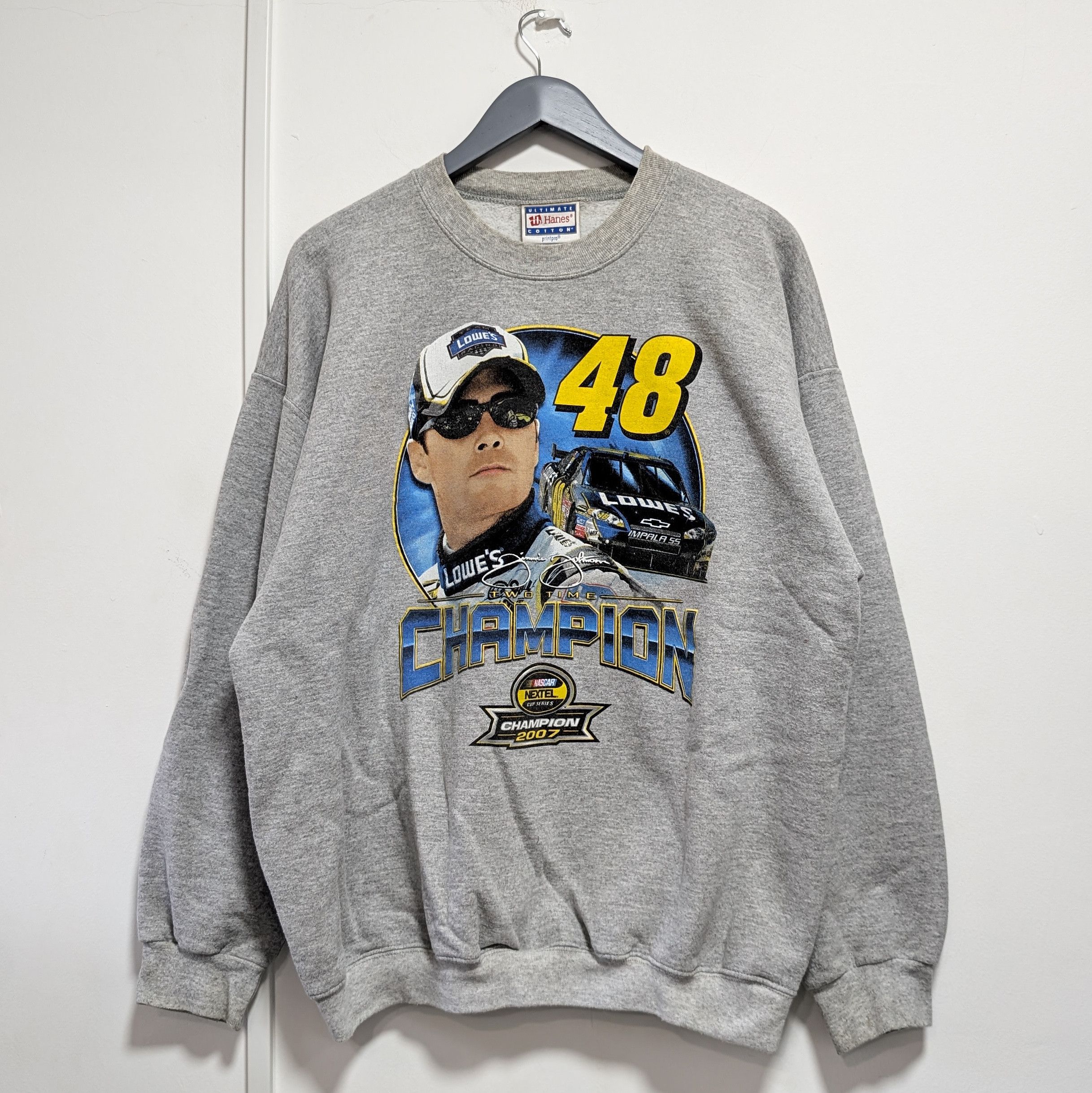 NASCAR × Vintage 2007 Nascar Jimmie Johnson Crewneck Size US XL / EU 56 / 4 - 1 Thumbnail