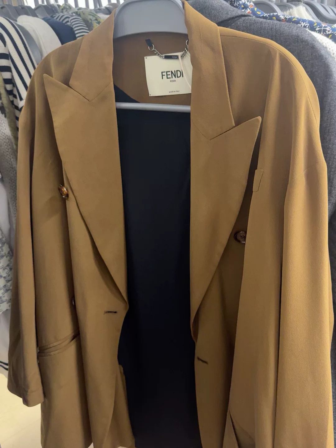 Fendi Fendi Beige Double-Breasted Blazer Size US M / EU 48-50 / 2 - 1 Thumbnail