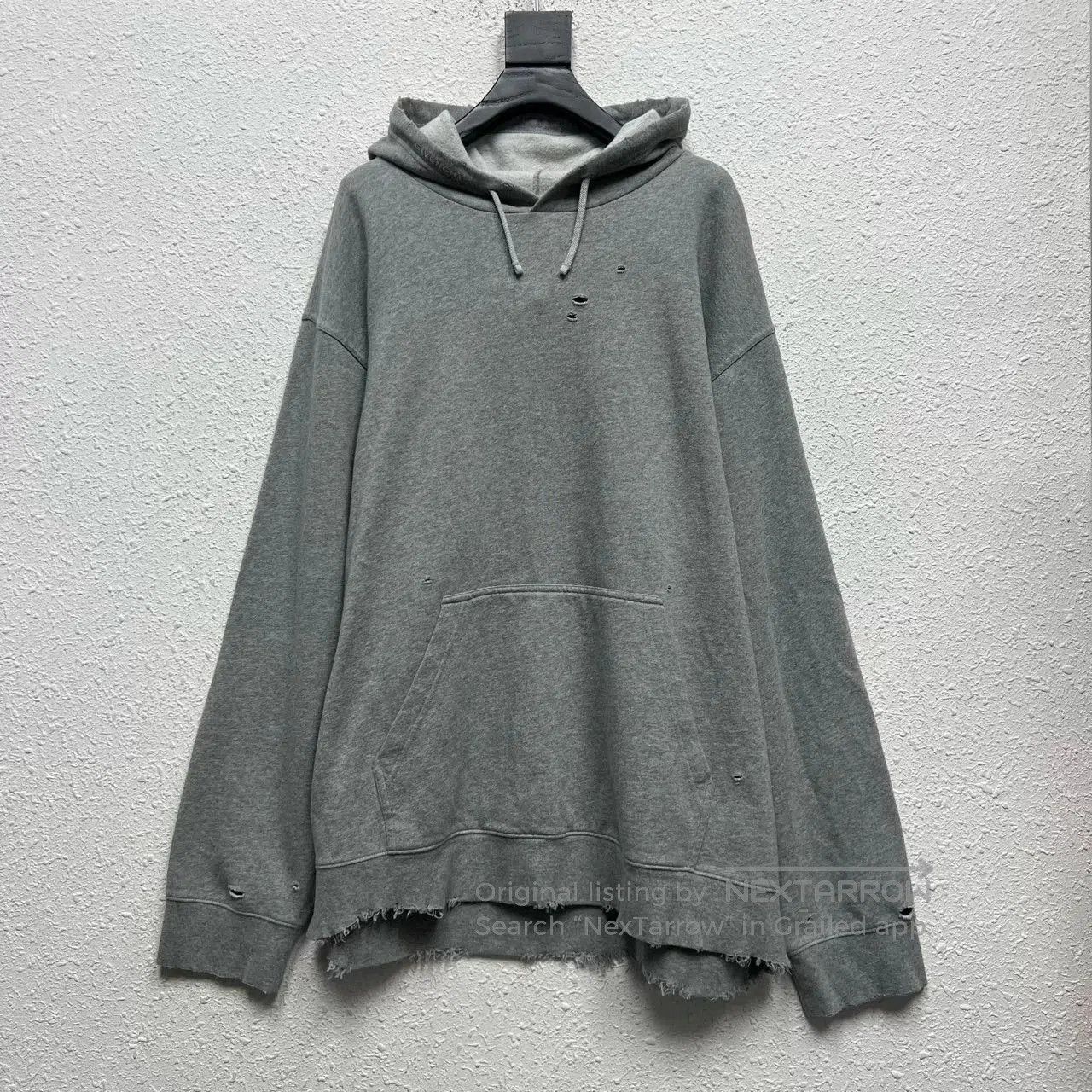 Givenchy Givenchy Light Gray Distressed Hooded Sweatshirt. Size US M / EU 48-50 / 2 - 1 Thumbnail
