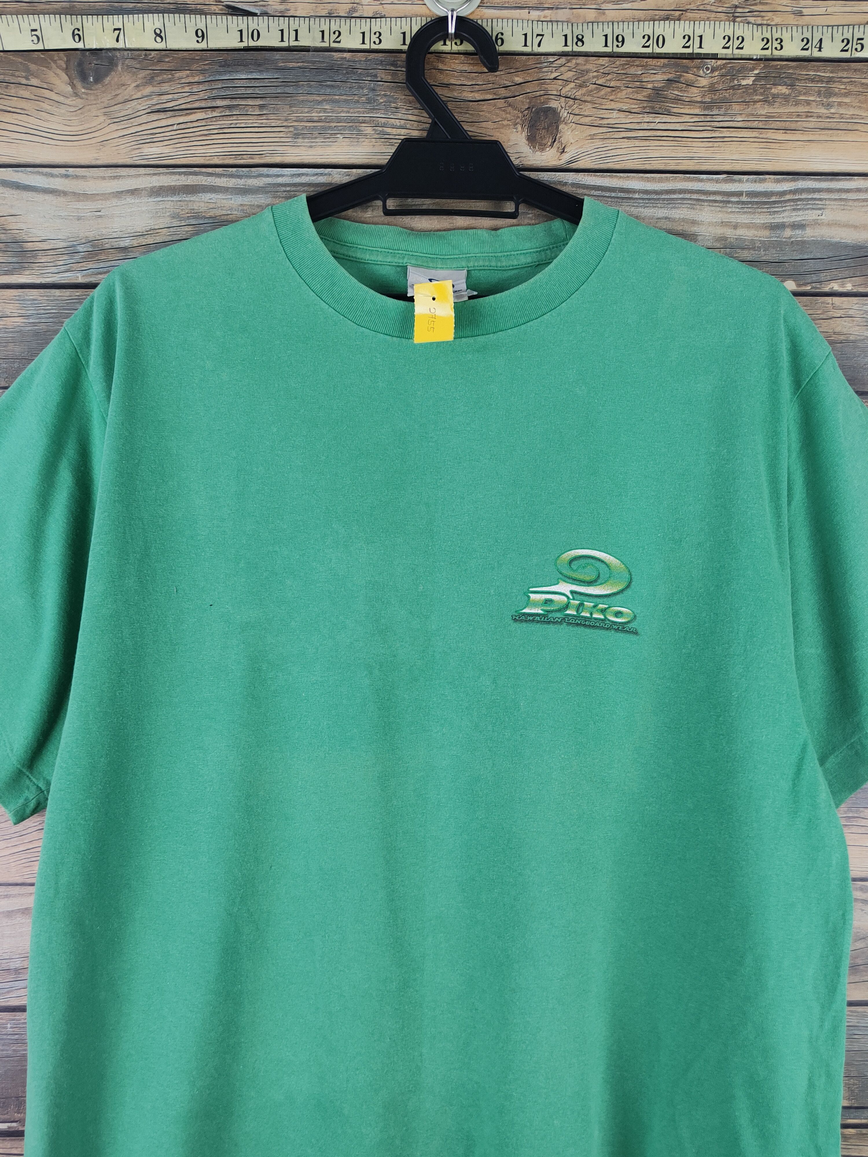 Japanese Brand DL Piko Surf Green Short Sleeve T-shirt #2755 Size US L / EU 52-54 / 3 - 2 Thumbnail